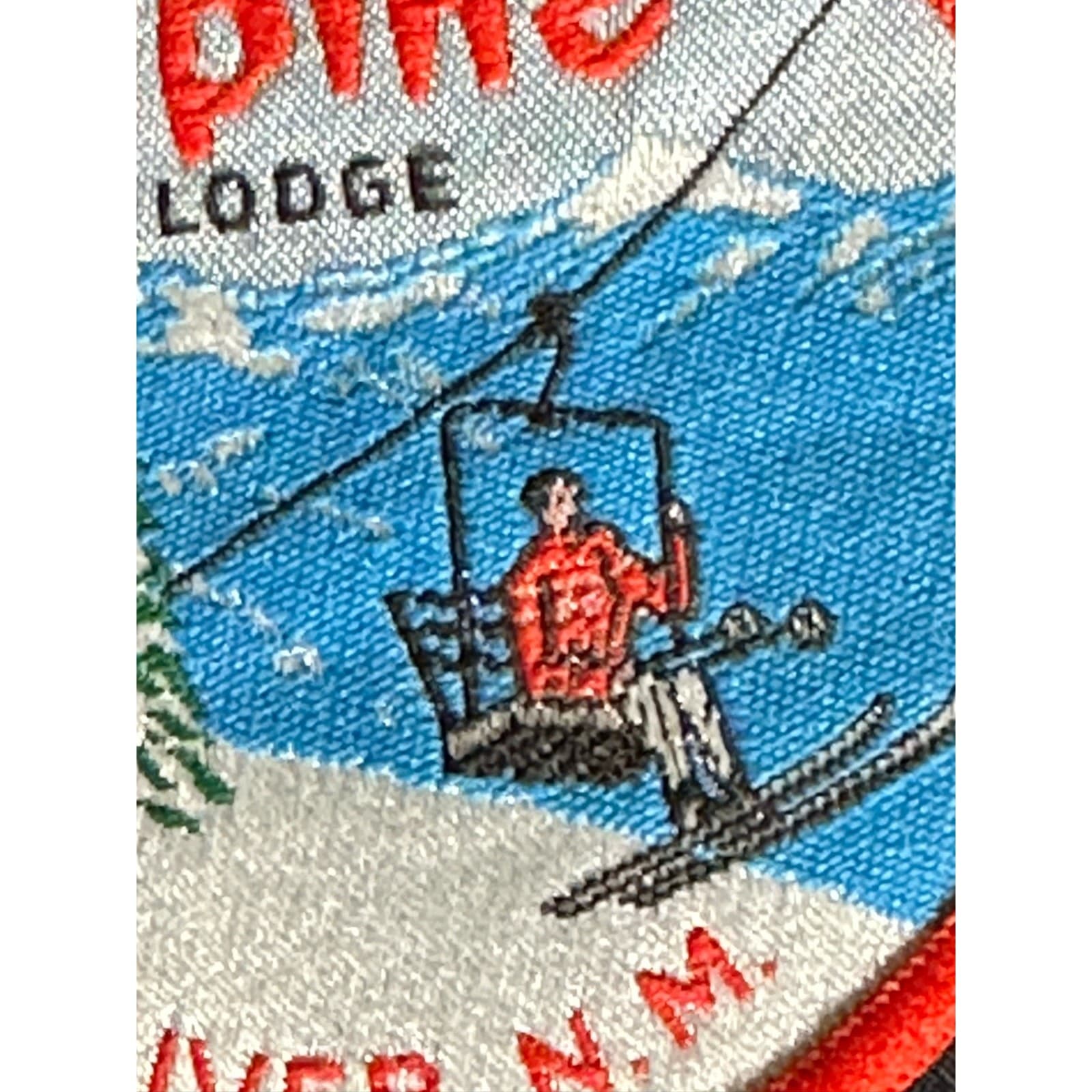 Alpine Lodge Red River New Mexico Ski Lift Resort Patch Vintage 3" Round - Thumbnail 2