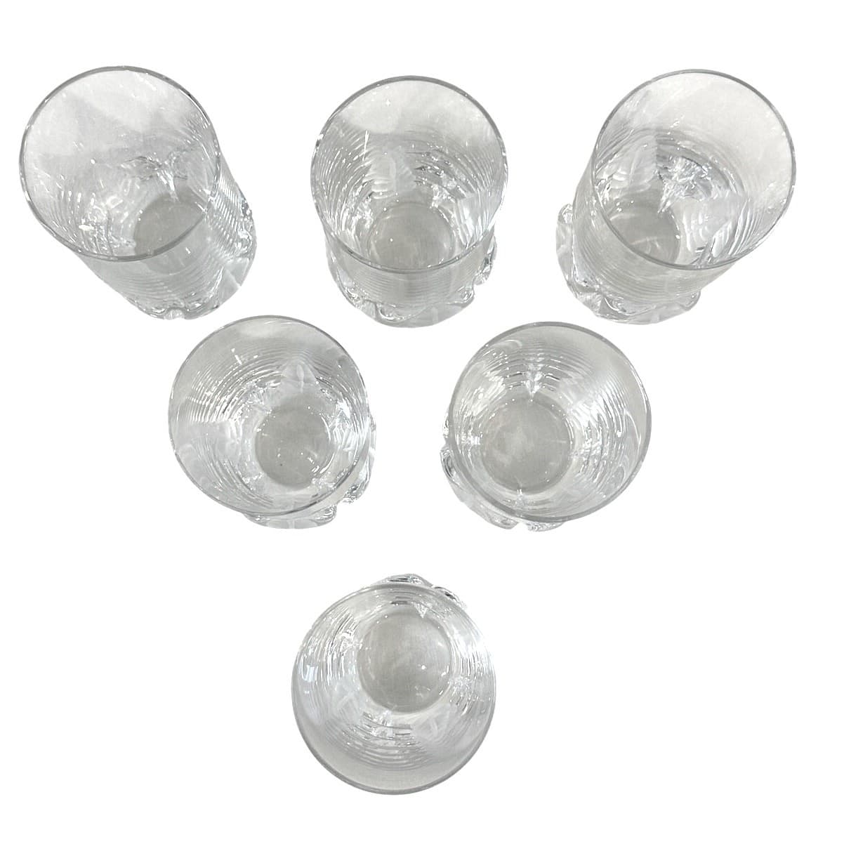 Heavy Crystal Elegant Embellished Frosted 3D Leaf Base Highball Glasses-Set of 6 - Thumbnail 5