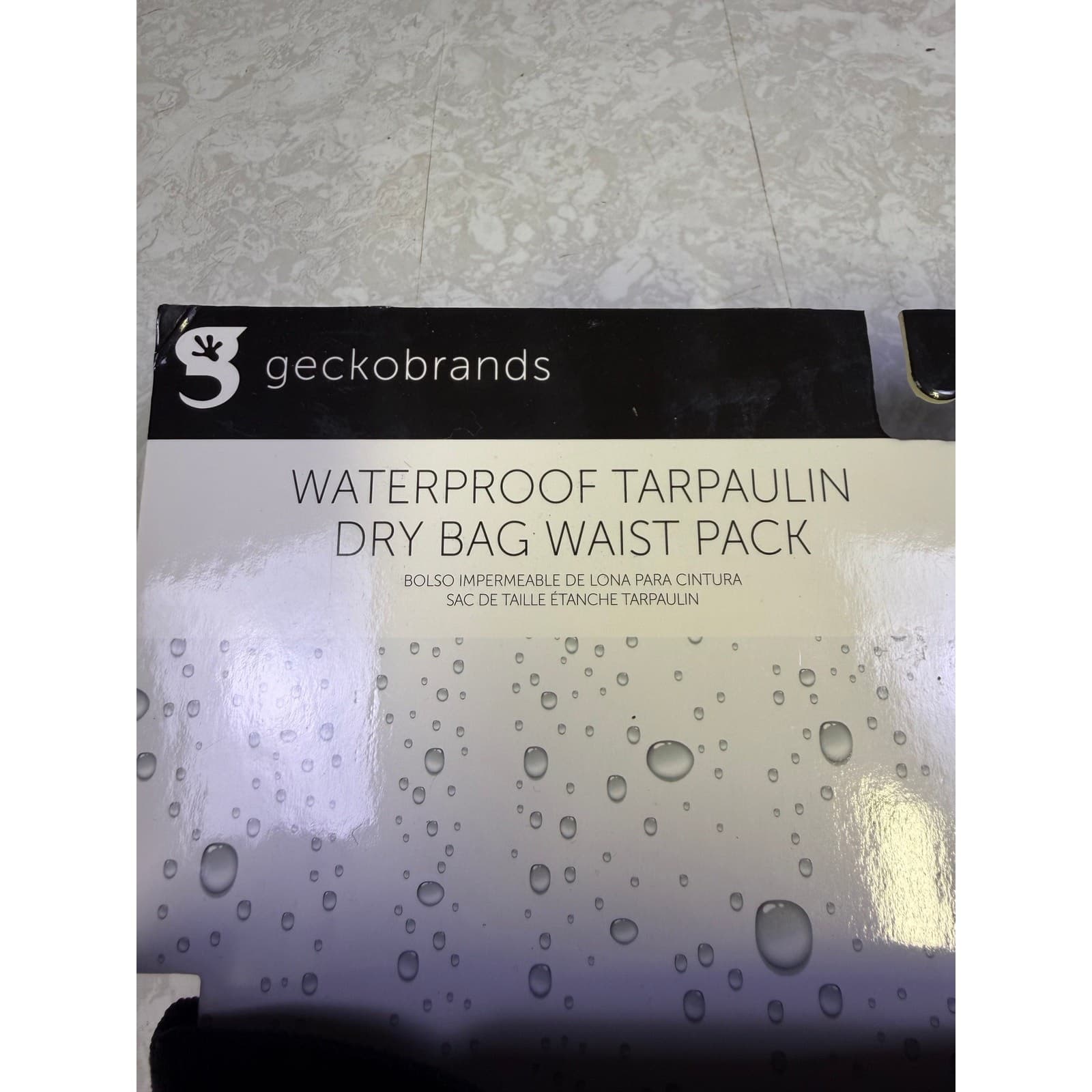 geckobrands Waterproof Tarpaulin Dry Bag Waist Pack Gray & Black - Thumbnail 2