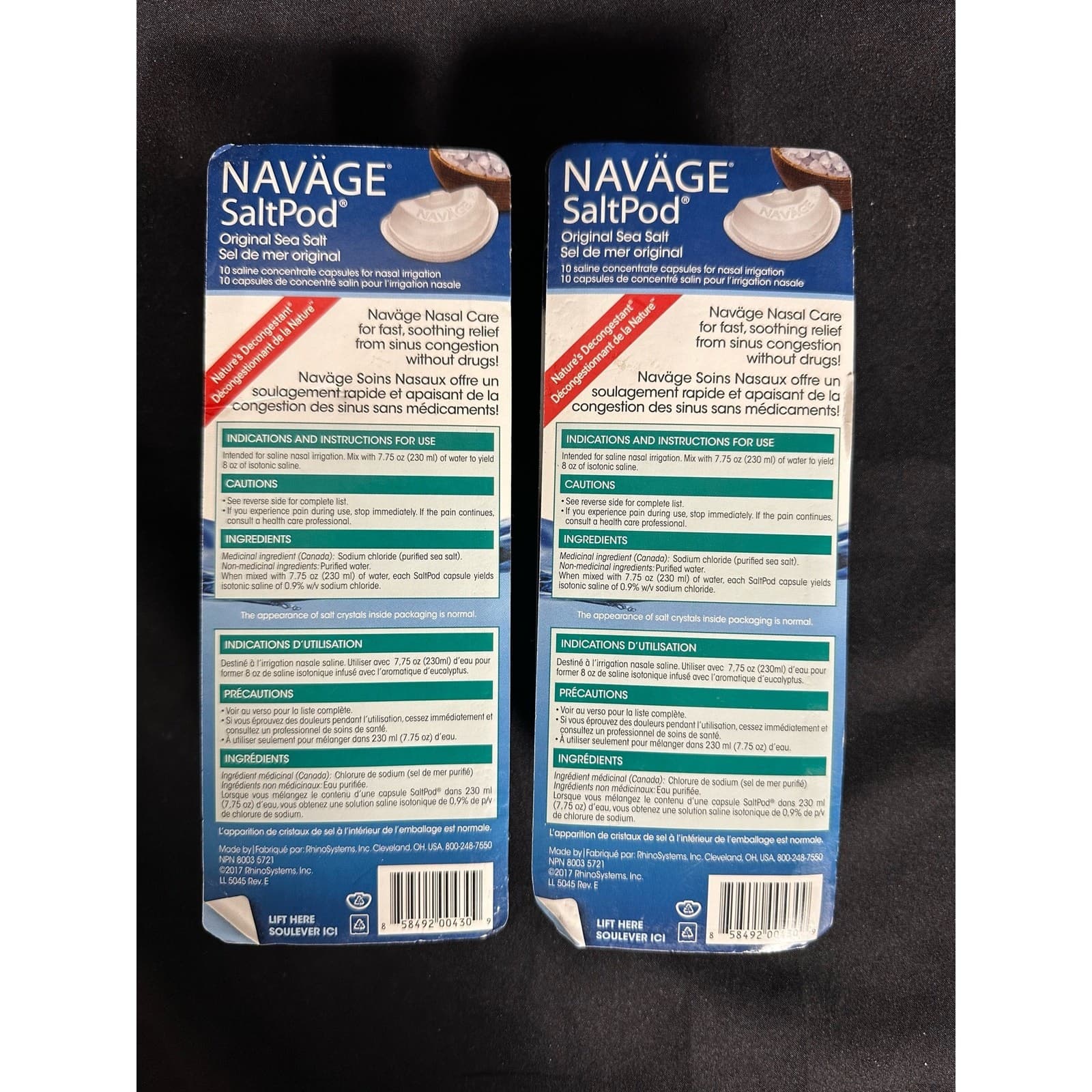 Navage Original Sea Salt Pods 10 Count Factory Sealed 2 Packs - Thumbnail 4
