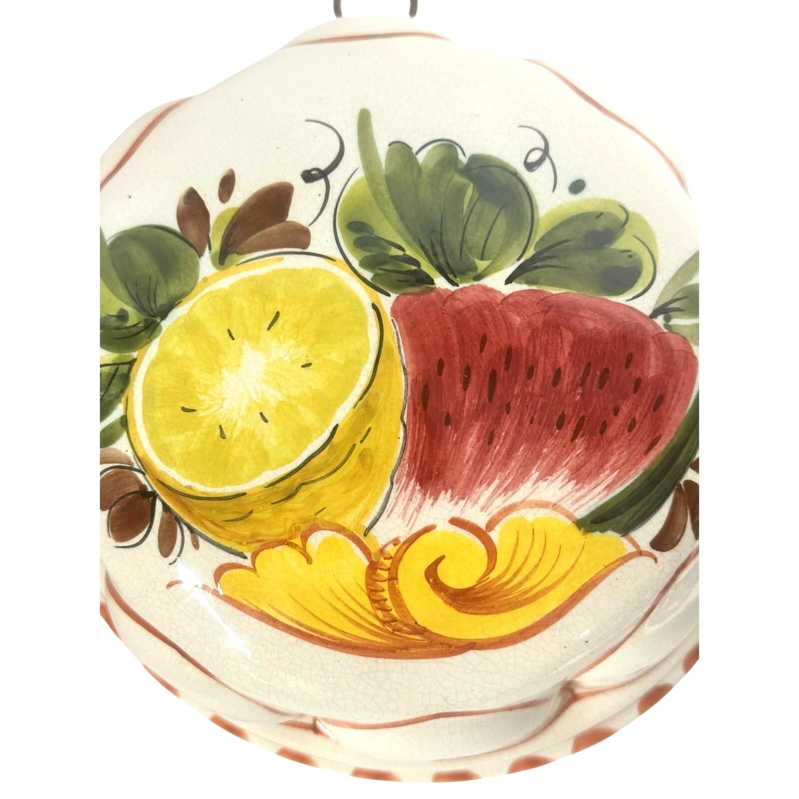 Italian Ceramiche ABC Bassano Hand Painted 7.25" & 2" Floral Molds-Set of 2 - Thumbnail 3