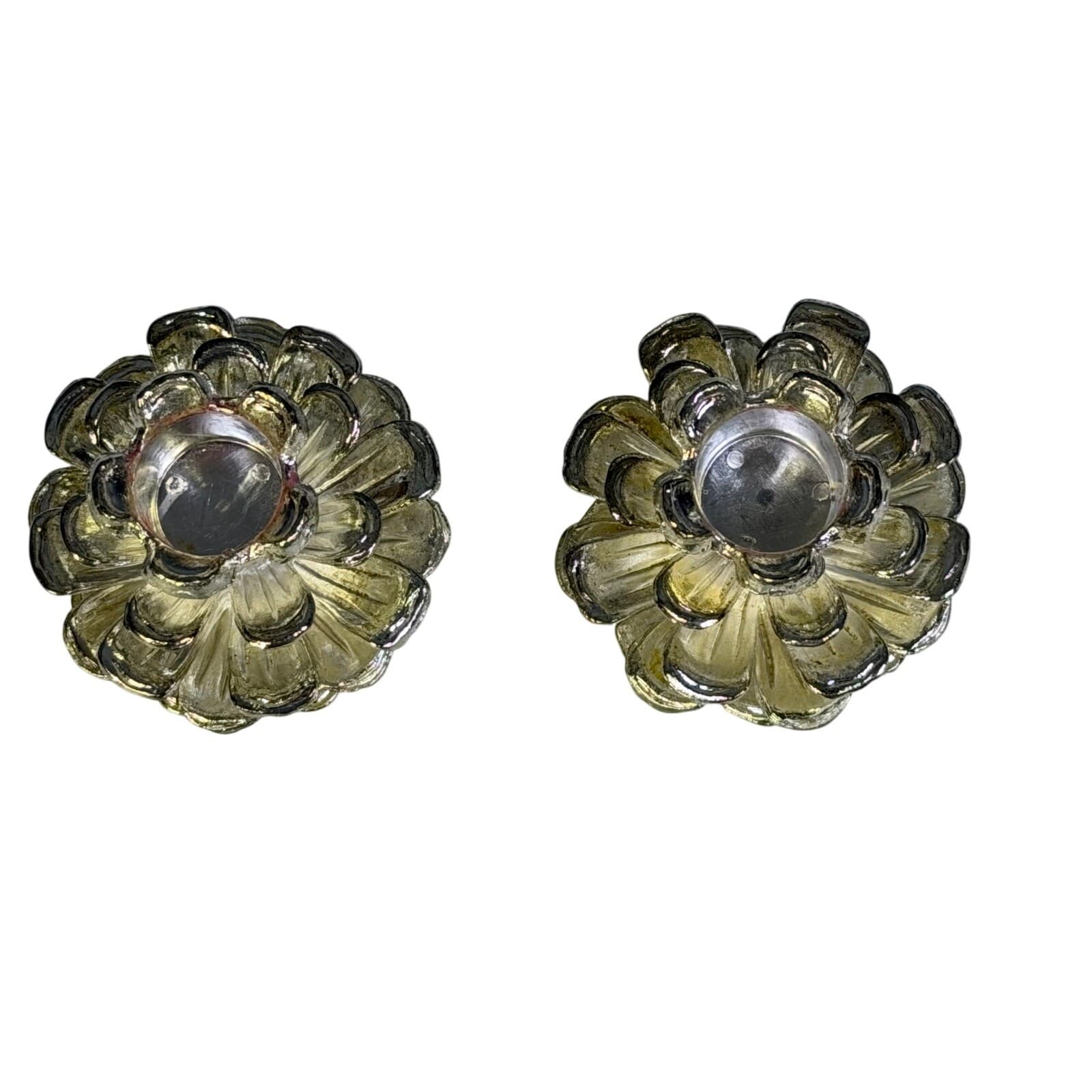 Home for the Holidays Vintage 1997 Silverplate Pine Cone Christmas Candleholders - Thumbnail 3