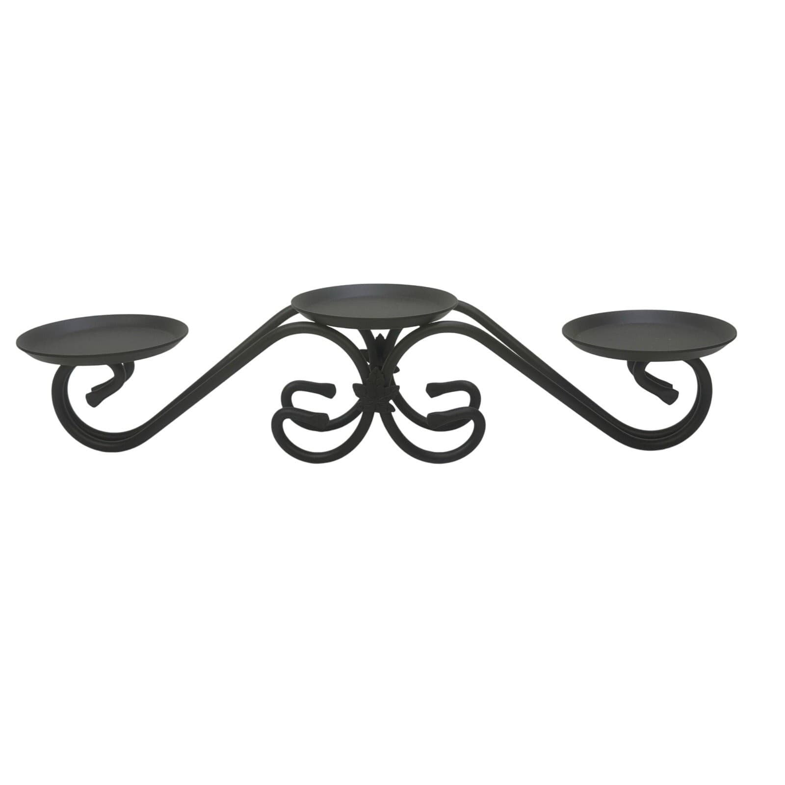 Longaberger Foundry Collection Black Wrought Iron 3-Pillar Candle Holder