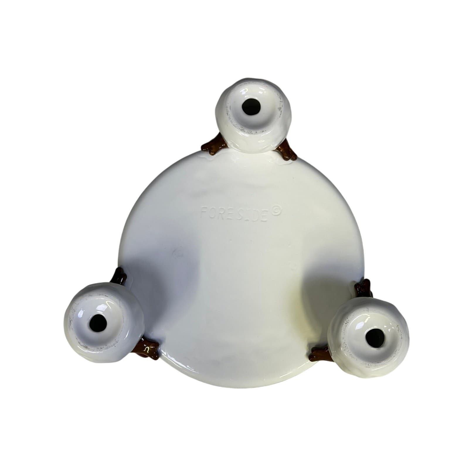 Foreside Snowmen Pedestal 8" Round Holiday Serving Platter - Thumbnail 4