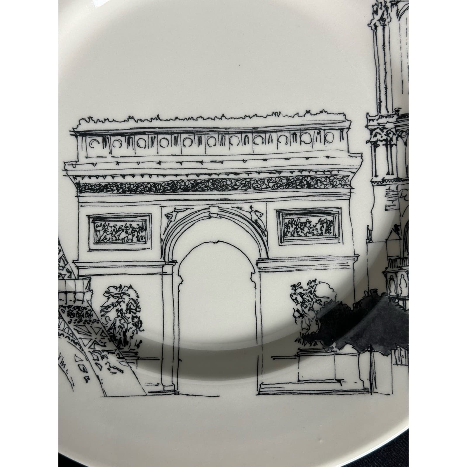 Royal Stafford City Scenes Eiffel Tower Paris Dinner Plate 11" - Thumbnail 2