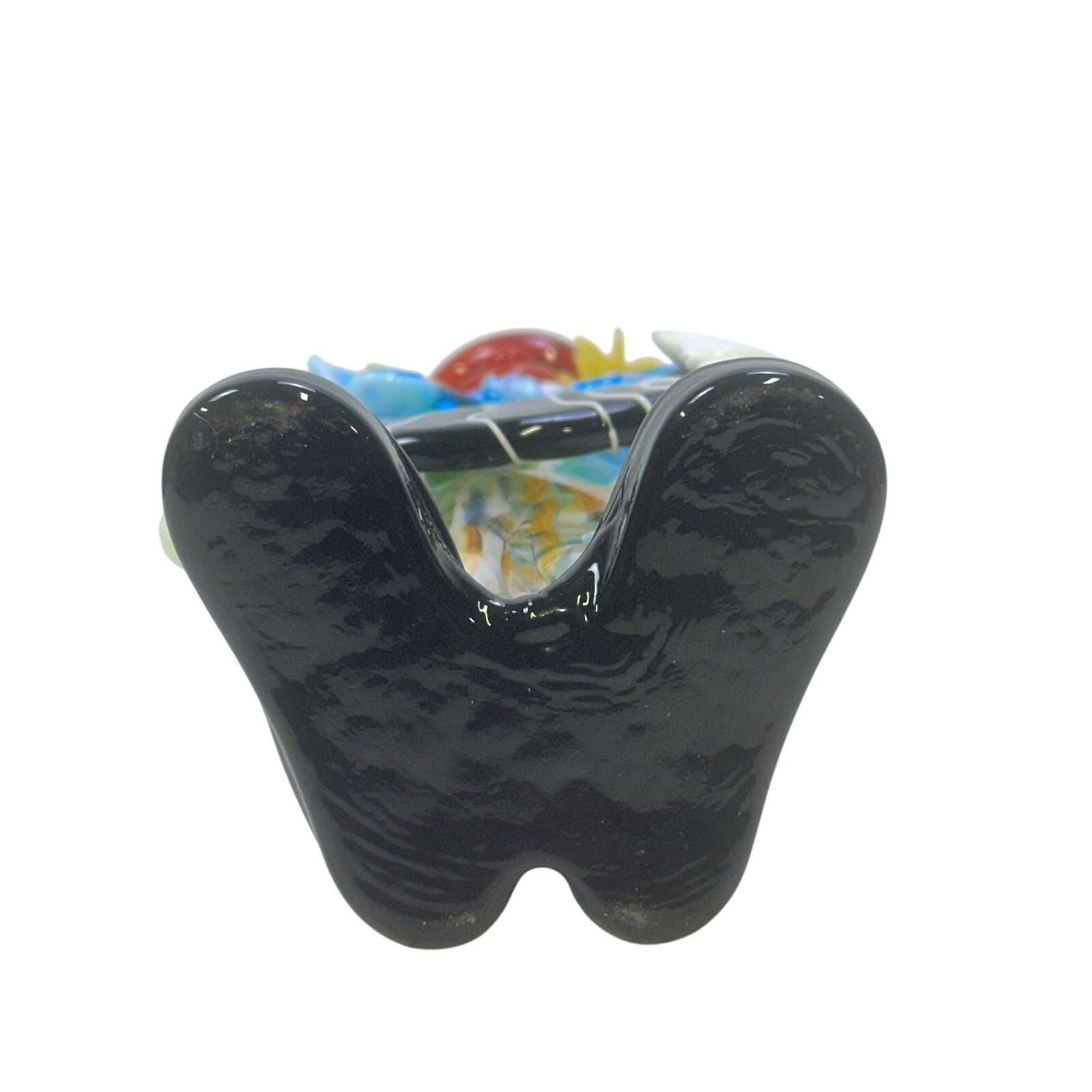 Murano Style Art Glass Vivid Vibrant Colorful Clown Accordian Figurine-Stunning - Thumbnail 8