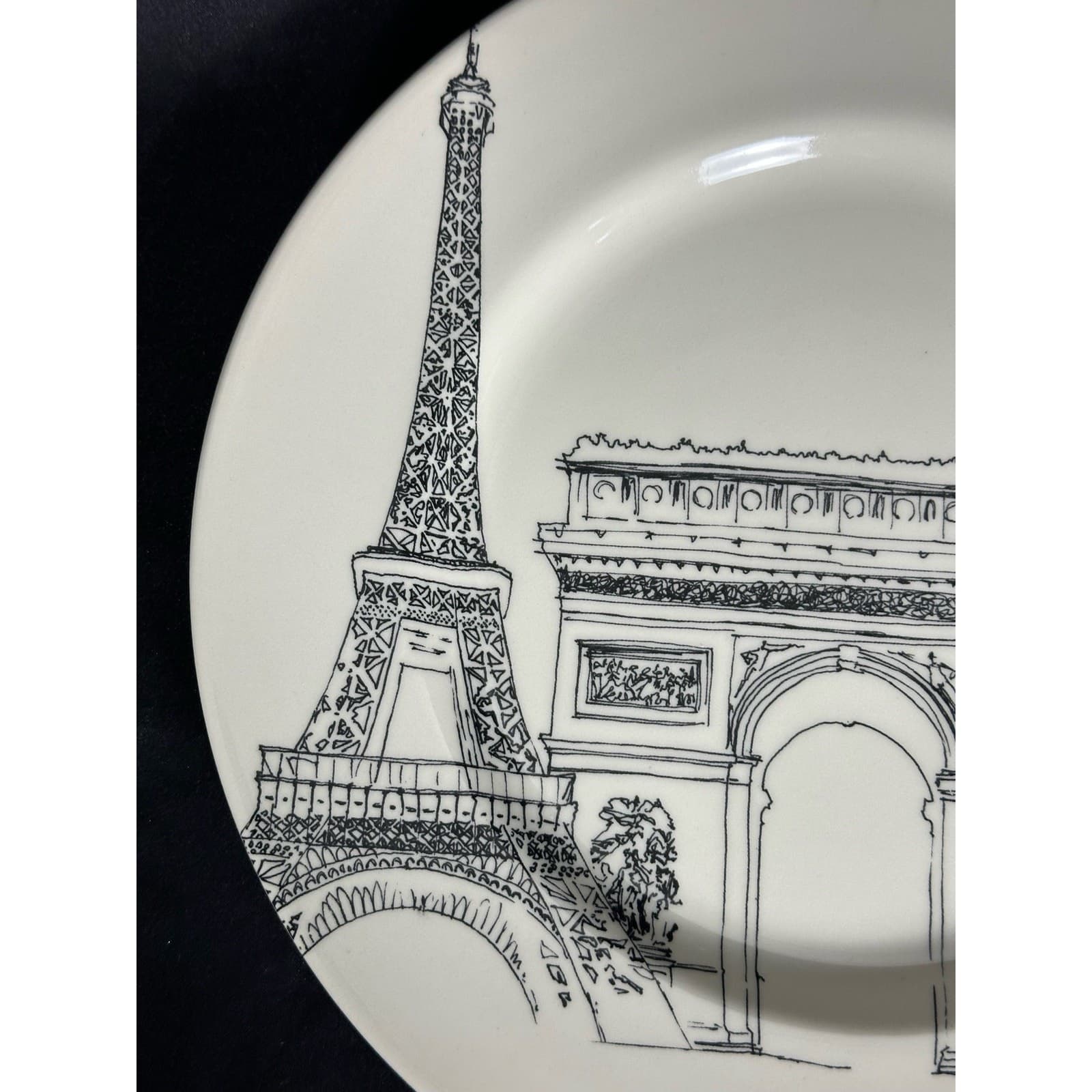 Royal Stafford City Scenes Eiffel Tower Paris Dinner Plate 11" - Thumbnail 3