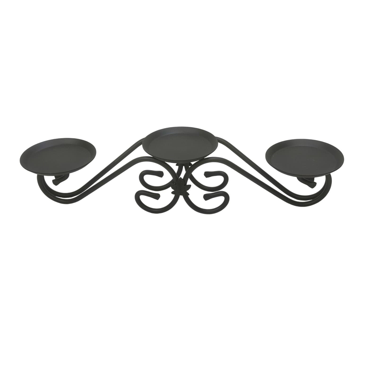 Longaberger Foundry Collection Black Wrought Iron 3-Pillar Candle Holder - Thumbnail 2