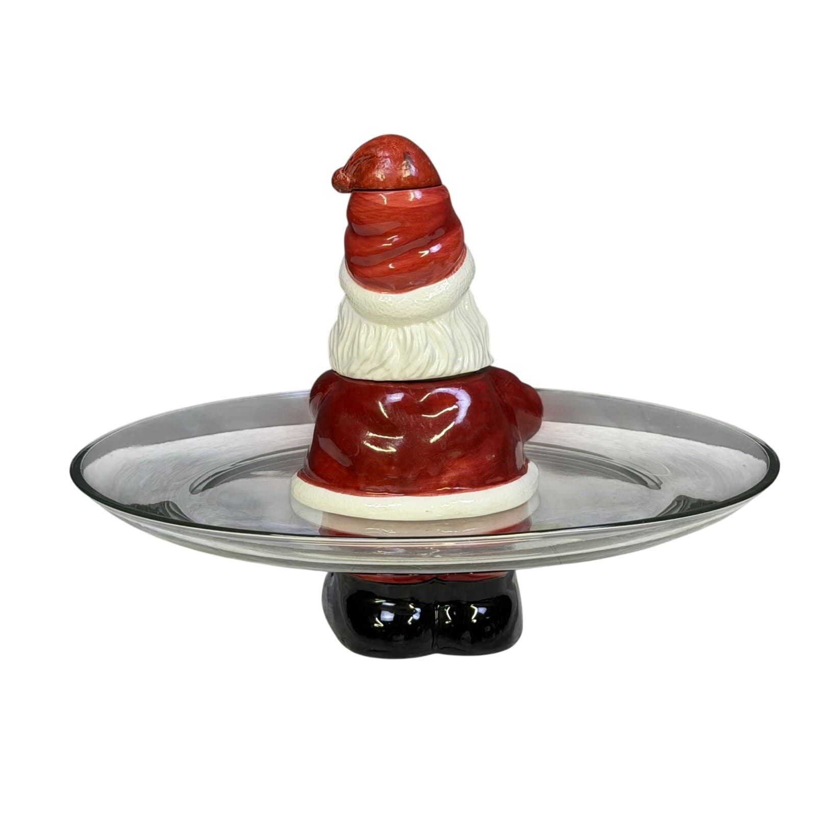 Anchor Hocking Three-In-One Holiday Santa 13" Platter w/Dip Bowl/Spreader - Thumbnail 3