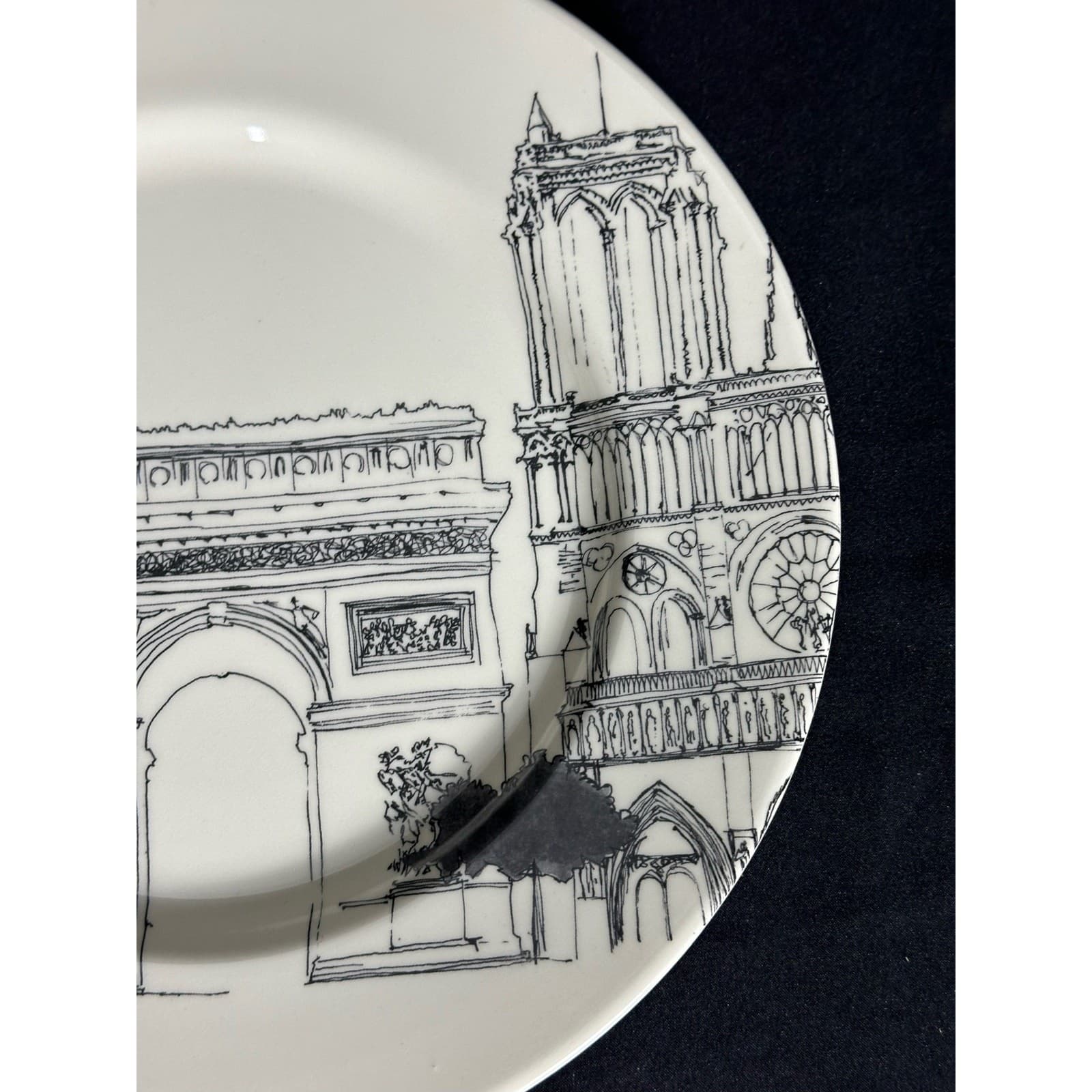 Royal Stafford City Scenes Eiffel Tower Paris Dinner Plate 11" - Thumbnail 5