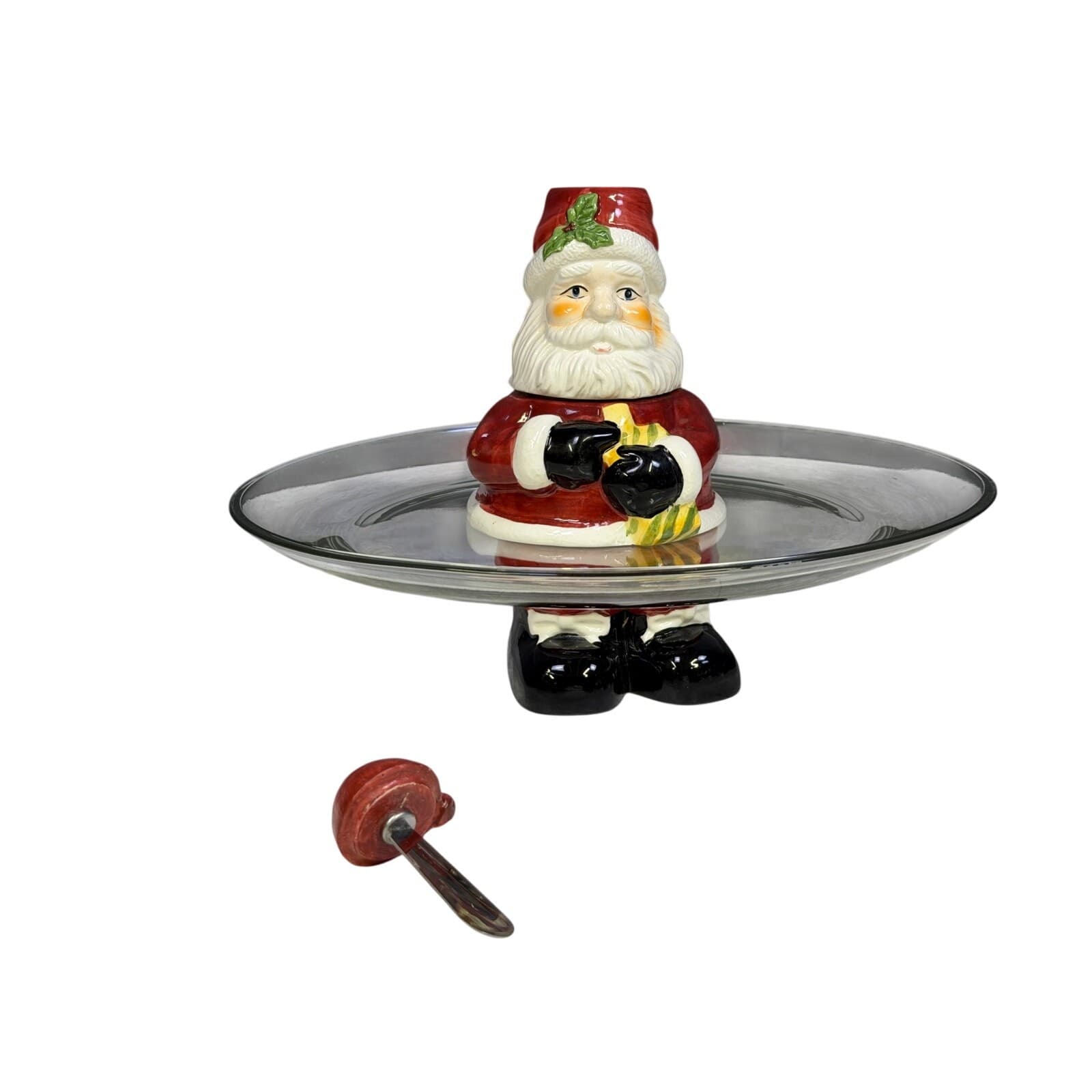 Anchor Hocking Three-In-One Holiday Santa 13" Platter w/Dip Bowl/Spreader - Thumbnail 7