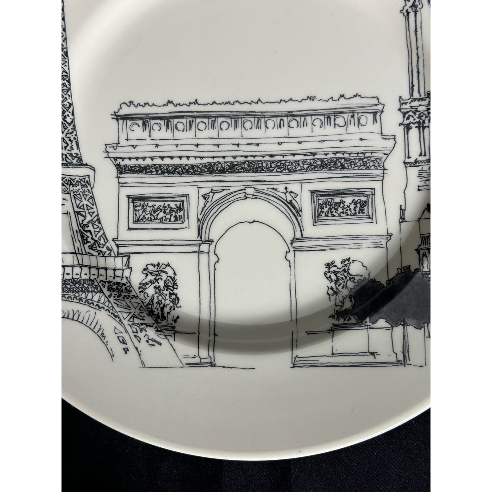 Royal Stafford City Scenes Eiffel Tower Paris Dinner Plate 11" - Thumbnail 6