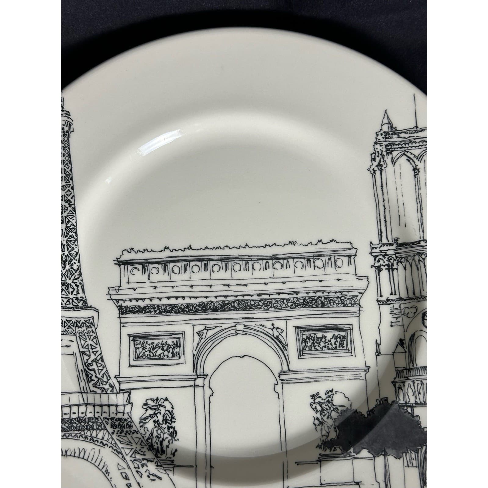 Royal Stafford City Scenes Eiffel Tower Paris Dinner Plate 11" - Thumbnail 4
