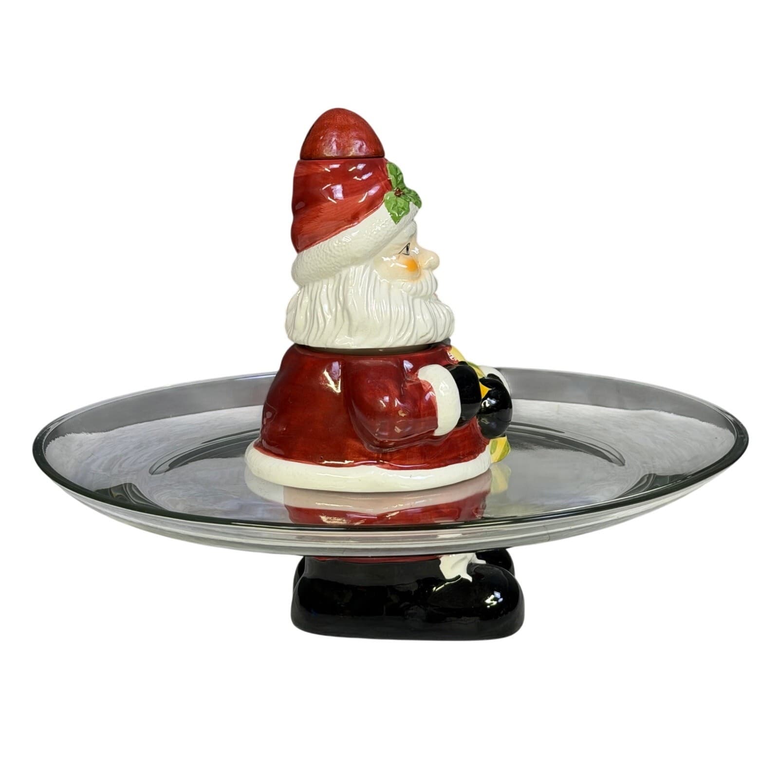 Anchor Hocking Three-In-One Holiday Santa 13" Platter w/Dip Bowl/Spreader - Thumbnail 4