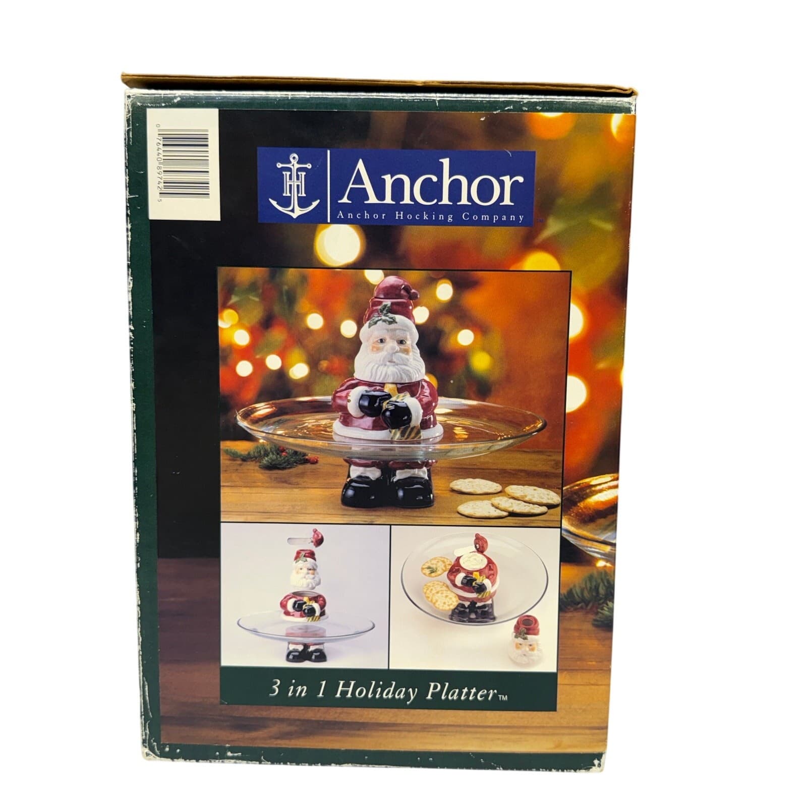 Anchor Hocking Three-In-One Holiday Santa 13" Platter w/Dip Bowl/Spreader - Thumbnail 14