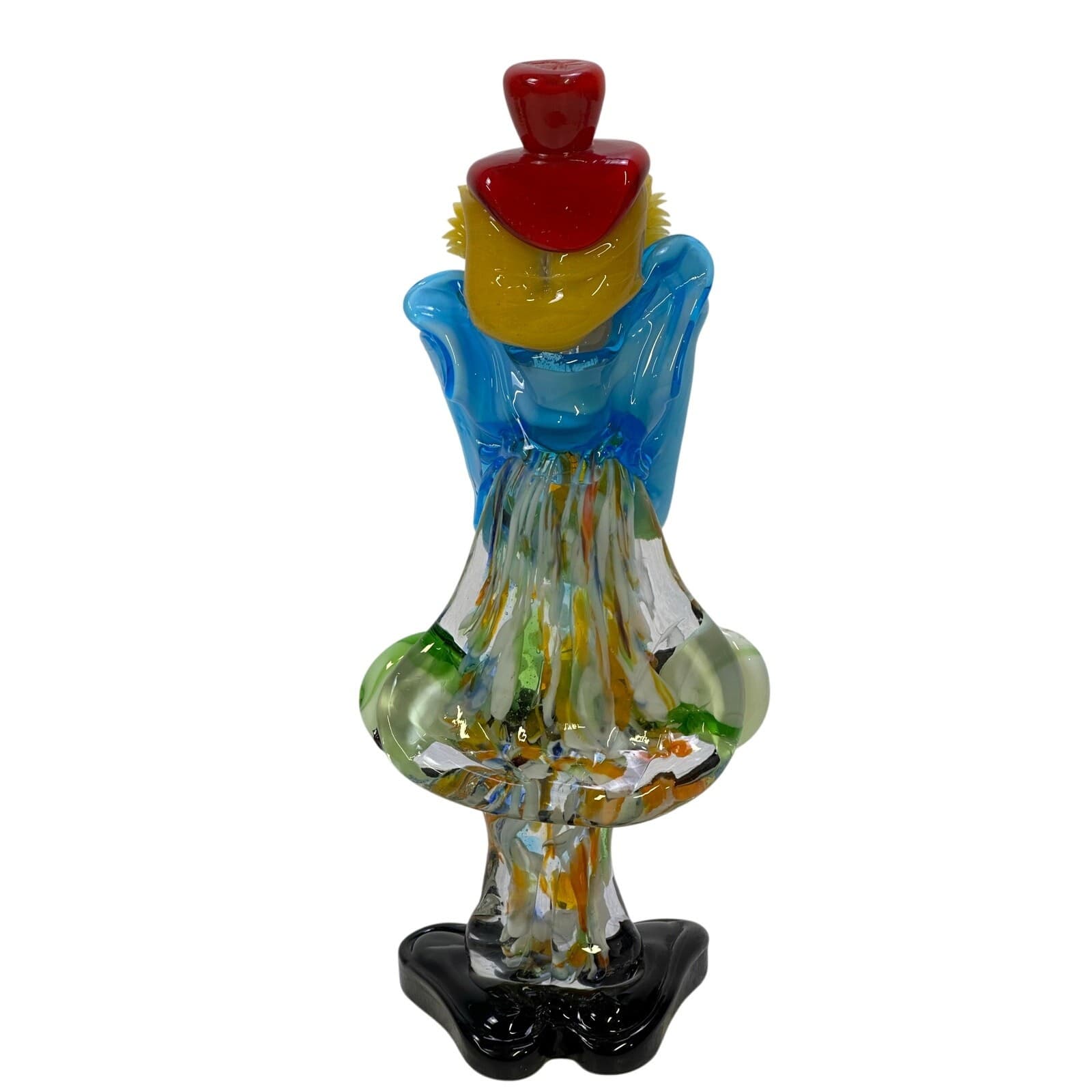 Murano Style Art Glass Vivid Vibrant Colorful Clown Accordian Figurine-Stunning - Thumbnail 3