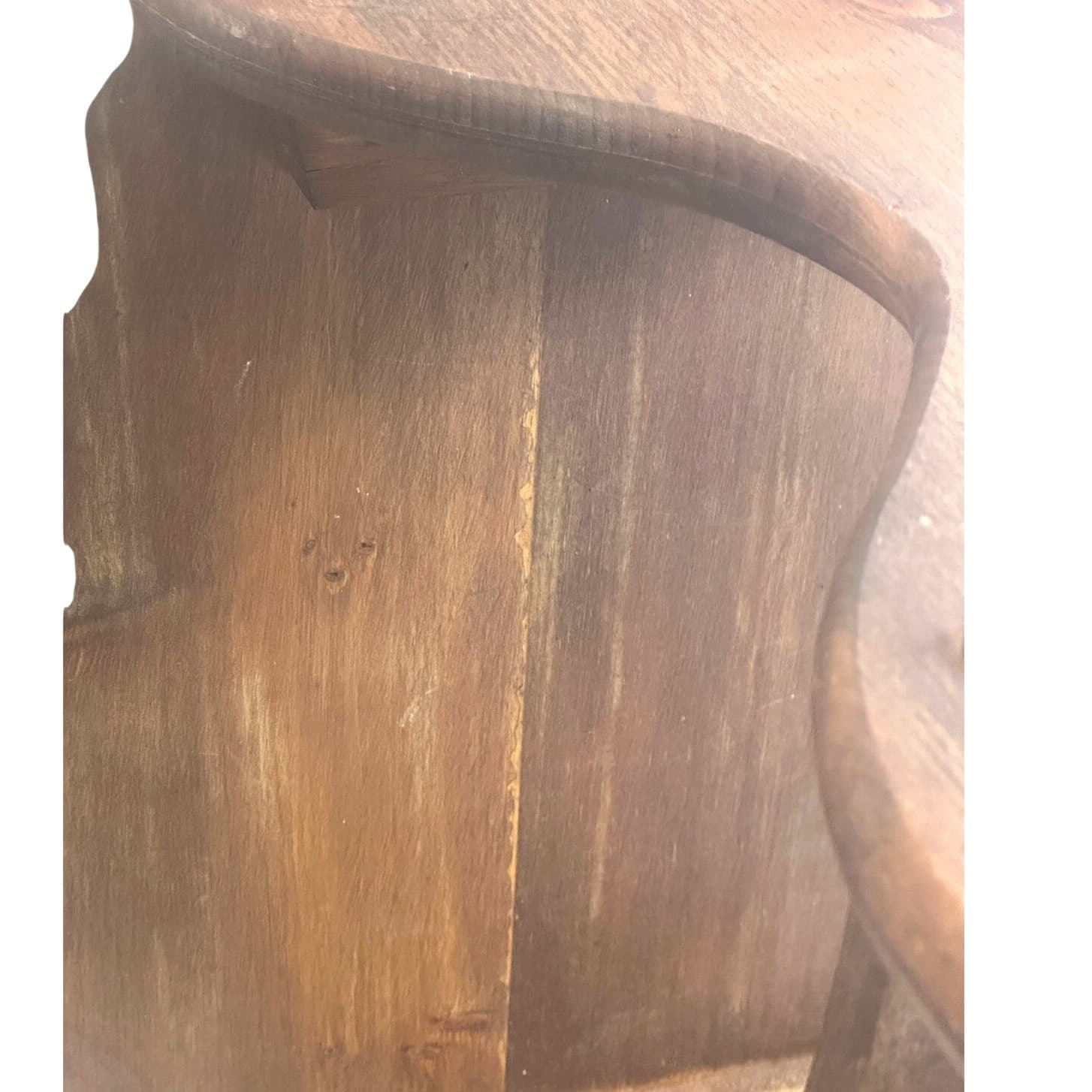 Retro Mid Century Modern Oval Wooden Side Table Spindled Magazine Rack-Rare - Thumbnail 5