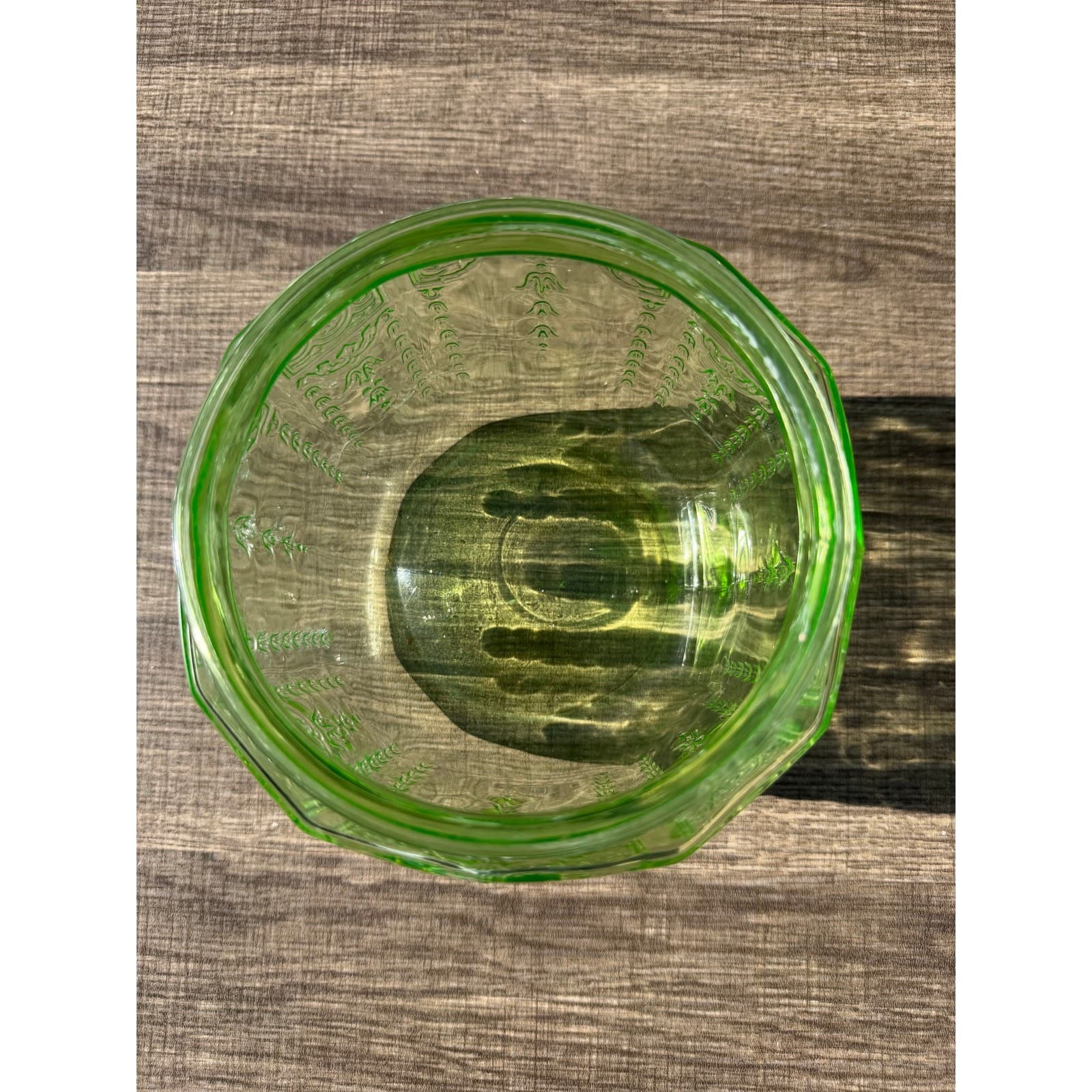 Anchor Hocking Vintage 1930s Green Princess Uranium 6-Inch Cookie Jar-No Lid - Thumbnail 3