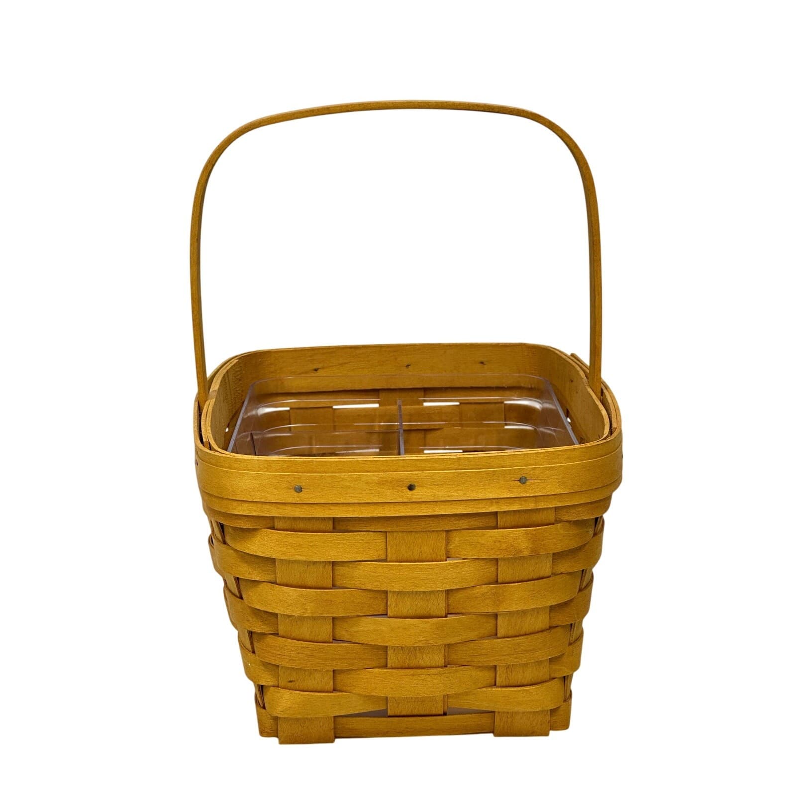 Longaberger 2002 Spring Market Basket w/Handle 4 Section Divider Double Signed - Thumbnail 2