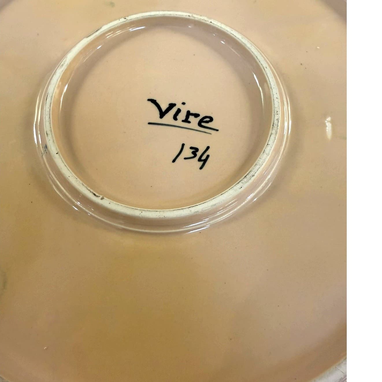 French Vire Faience Vintage Tray Teapot Cups Sugar Cream Covered Dish-9 PC Set - Thumbnail 14