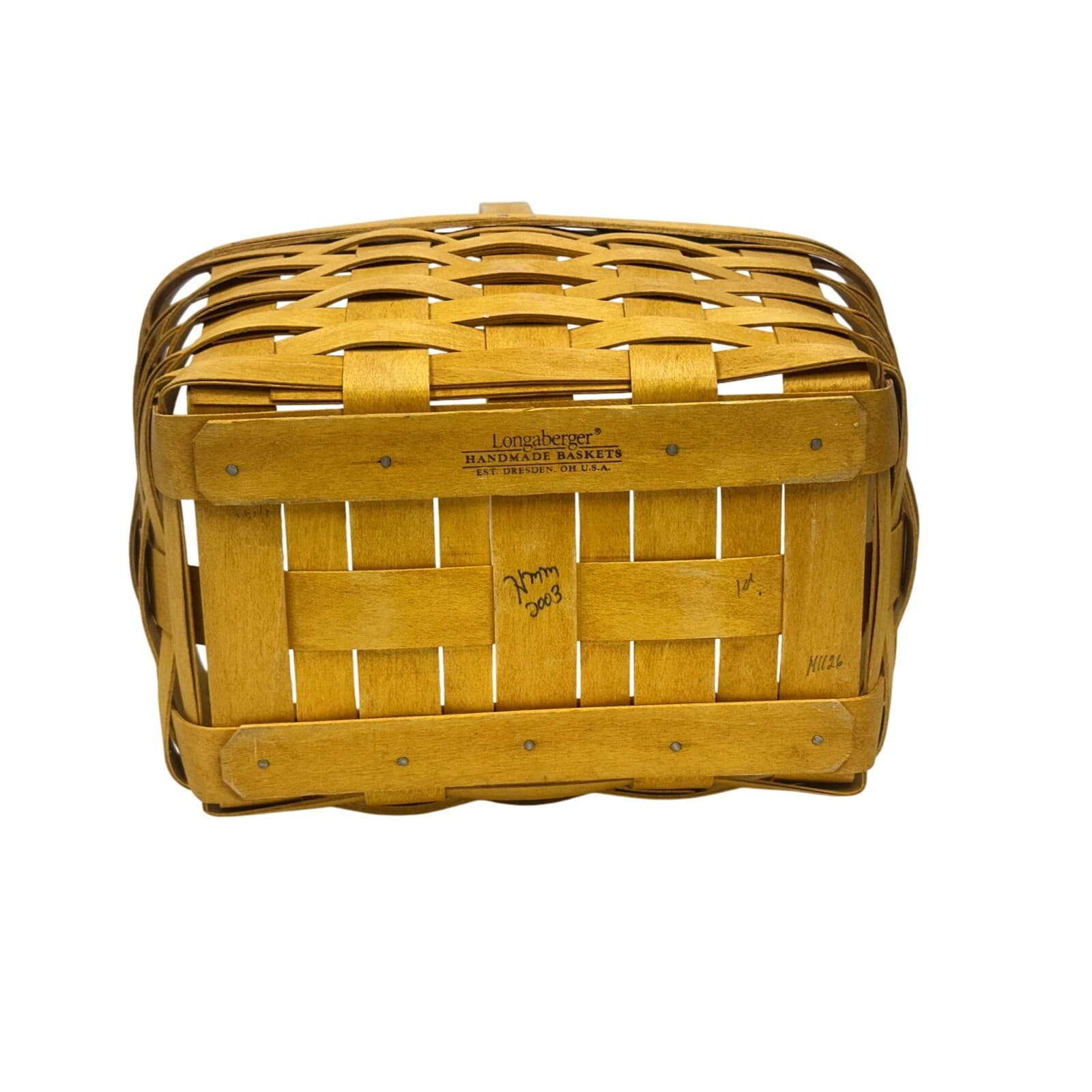 Longaberger 2002 Spring Market Basket w/Handle 4 Section Divider Double Signed - Thumbnail 5