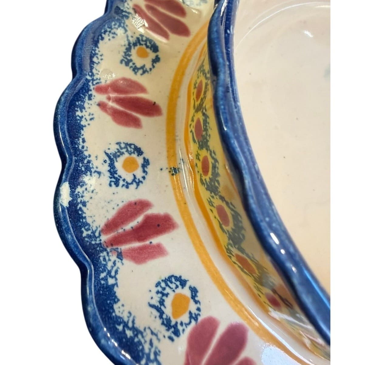 French Vire Faience Vintage Tray Teapot Cups Sugar Cream Covered Dish-9 PC Set - Thumbnail 13