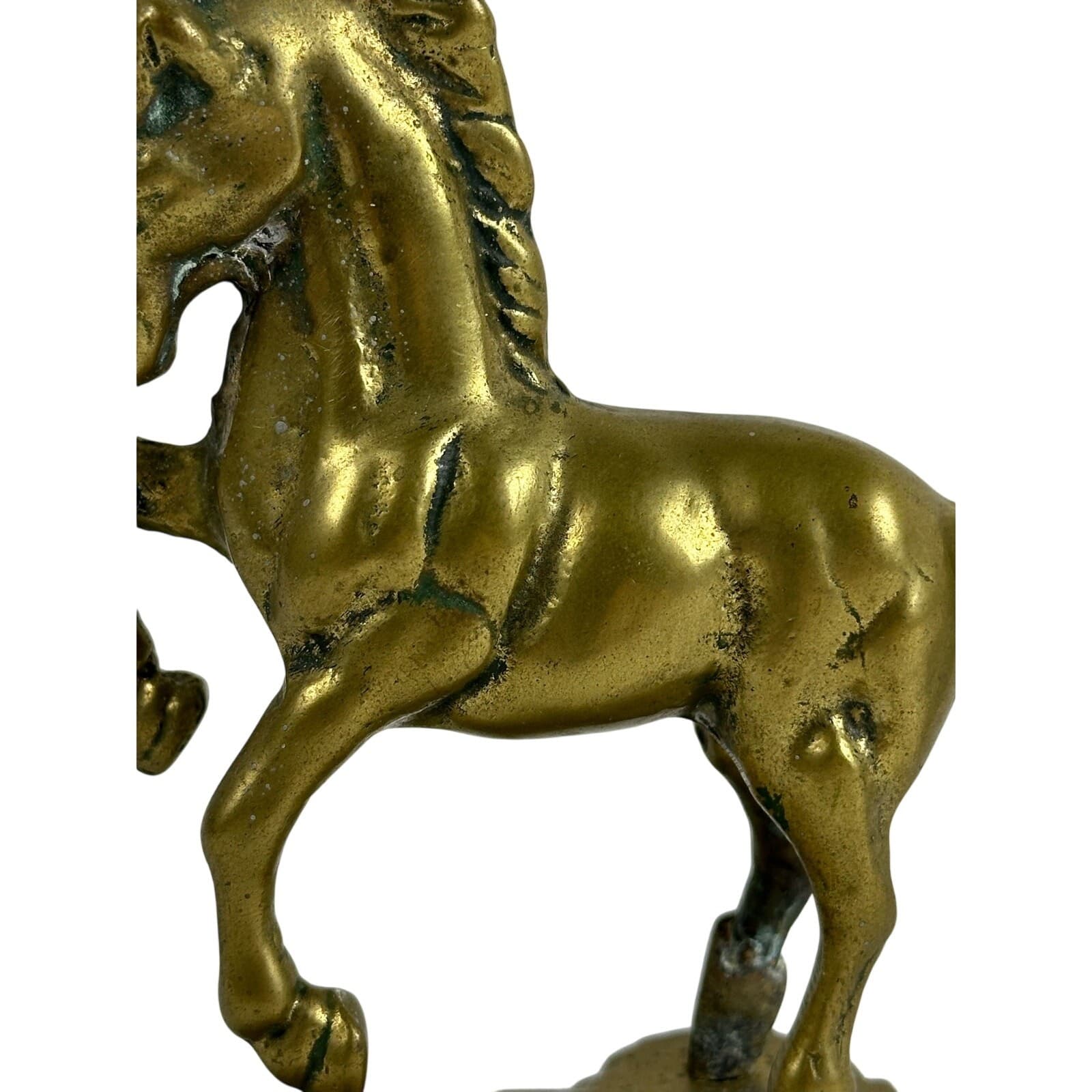 Solid Brass Rearing Unicorn Vintage 4.5" Tall Nice Detail - Thumbnail 7