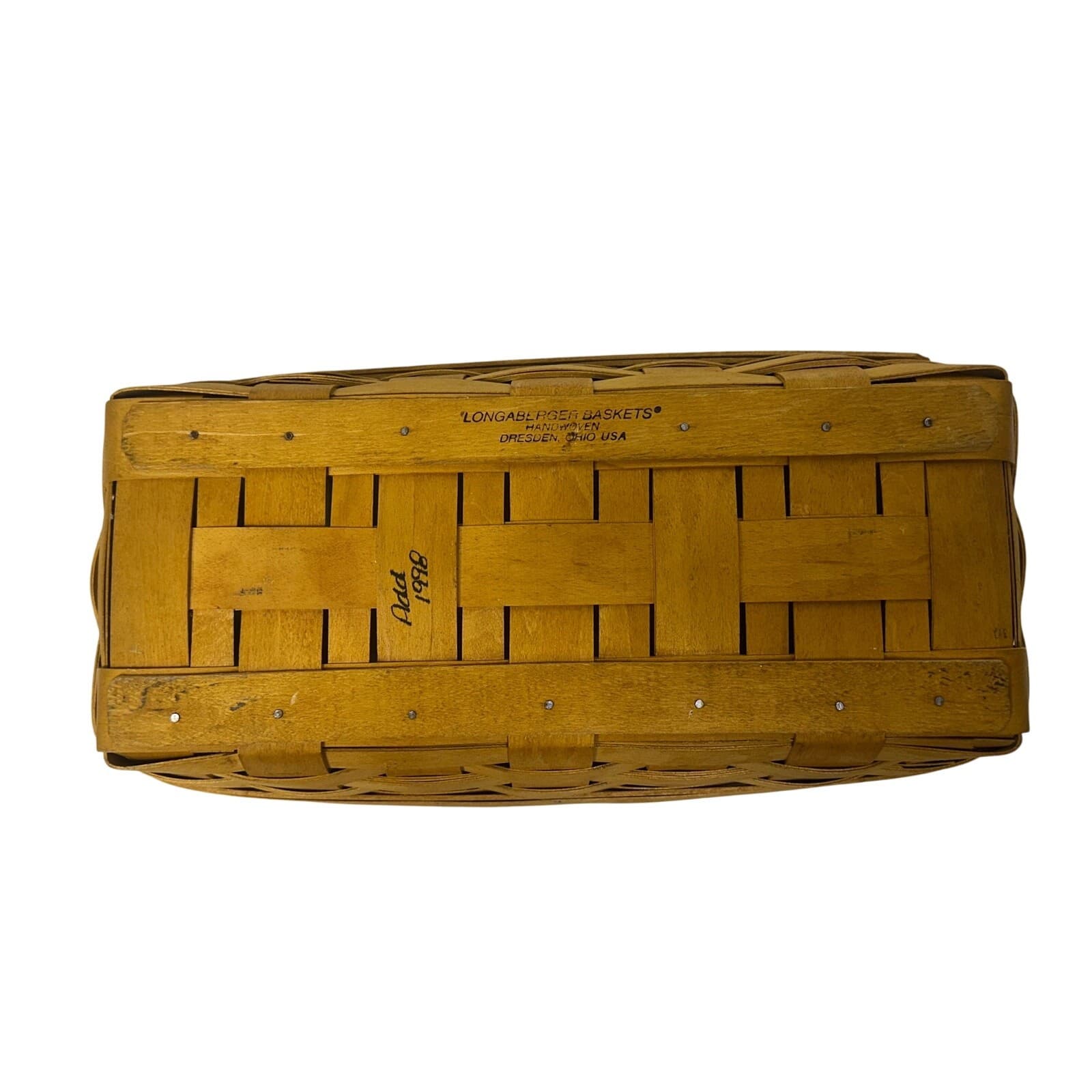 Longaberger 1998 Bread Basket with Terracotta Warming Stone-Excellent - Thumbnail 4