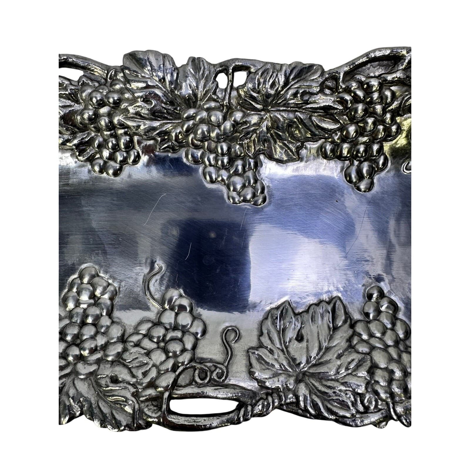 Arthur Court Vintage 1995 Grapevine 19 x 6 Rectangular Handled Serving Tray - Thumbnail 4