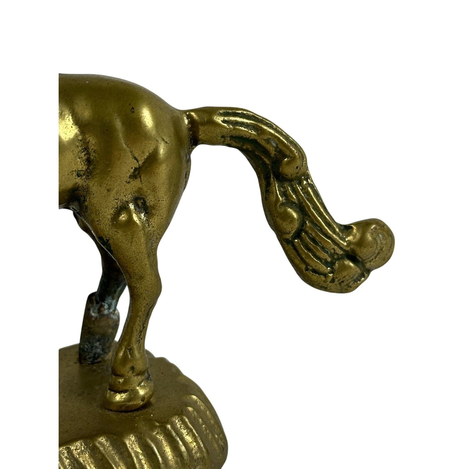 Solid Brass Rearing Unicorn Vintage 4.5" Tall Nice Detail - Thumbnail 8