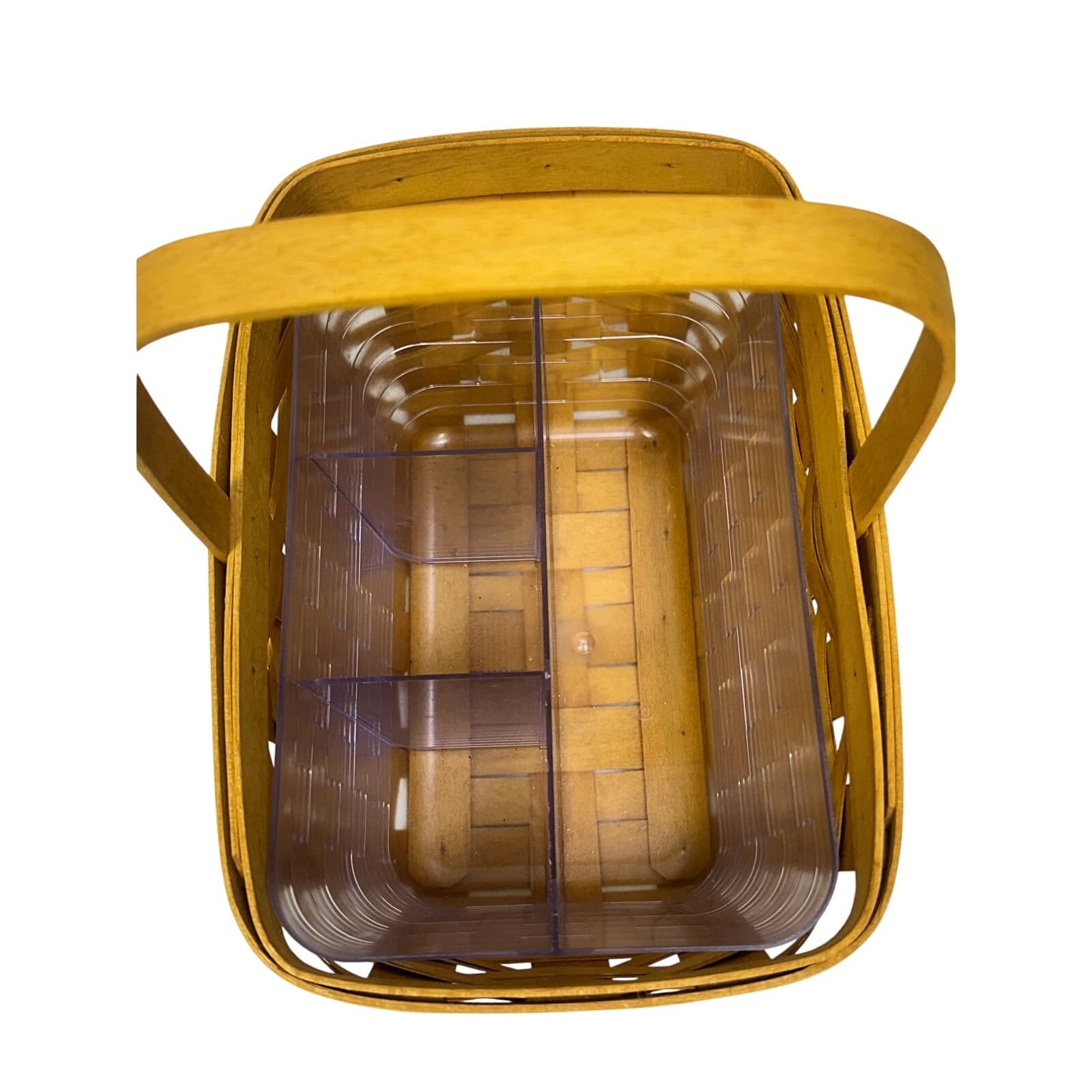 Longaberger 2002 Spring Market Basket w/Handle 4 Section Divider Double Signed - Thumbnail 3