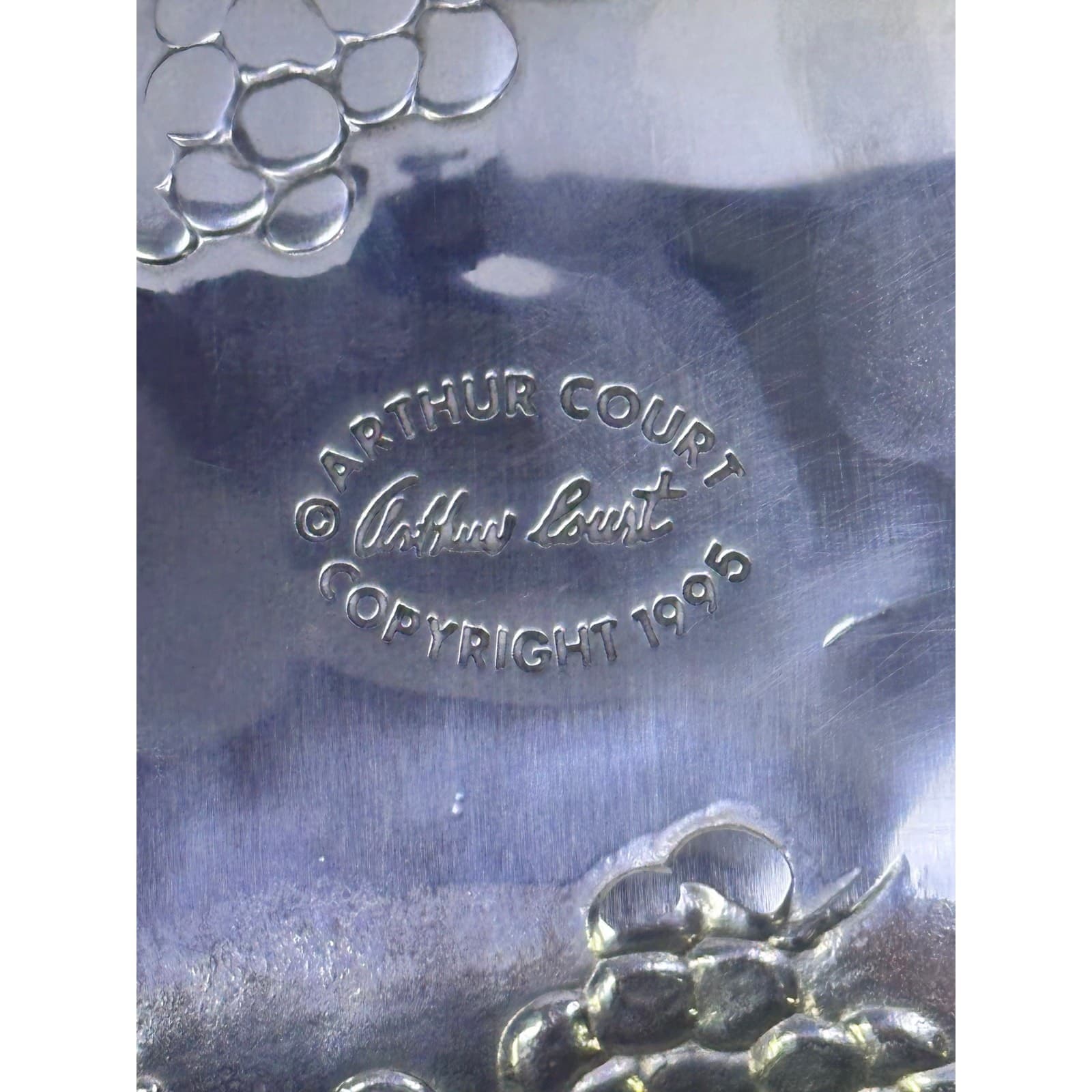 Arthur Court Vintage 1995 Grapevine 19 x 6 Rectangular Handled Serving Tray - Thumbnail 7