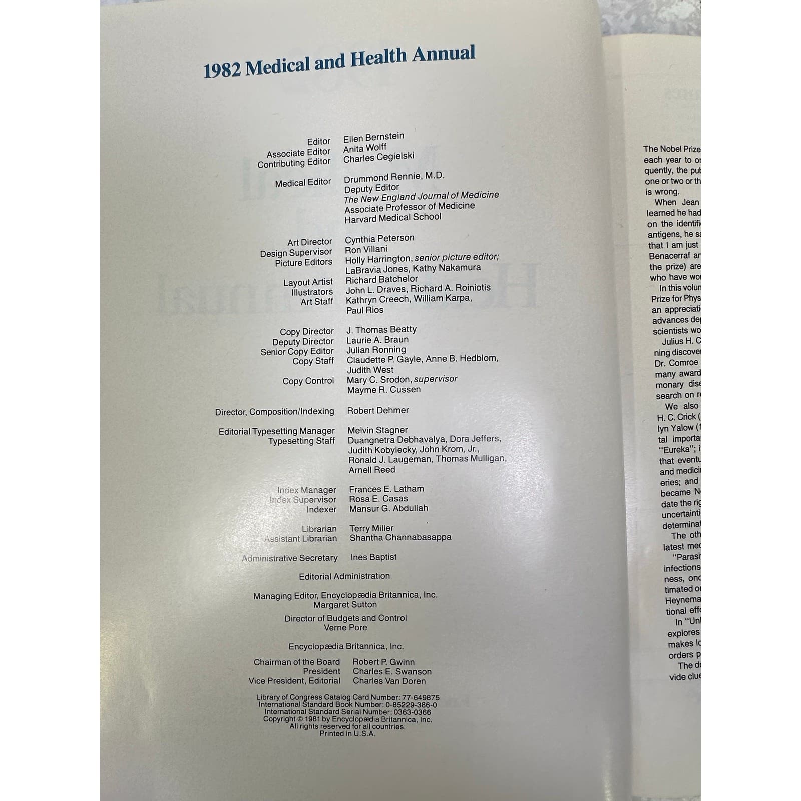 Encyclopedia Brittanica 1982 Medical and Health Annual Book - Thumbnail 4