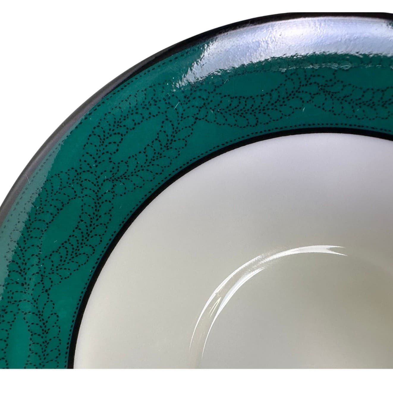 Dansk Portugal Retired 1993-1998 'Quiltings Emerald Braid' Cup & Saucer-Set of 4 - Thumbnail 5
