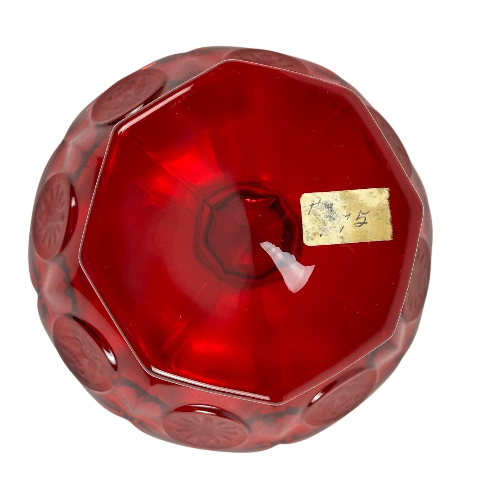 Fostoria Ruby Red Coin Glass Compote Open Jelly Mint Condition - Thumbnail 6