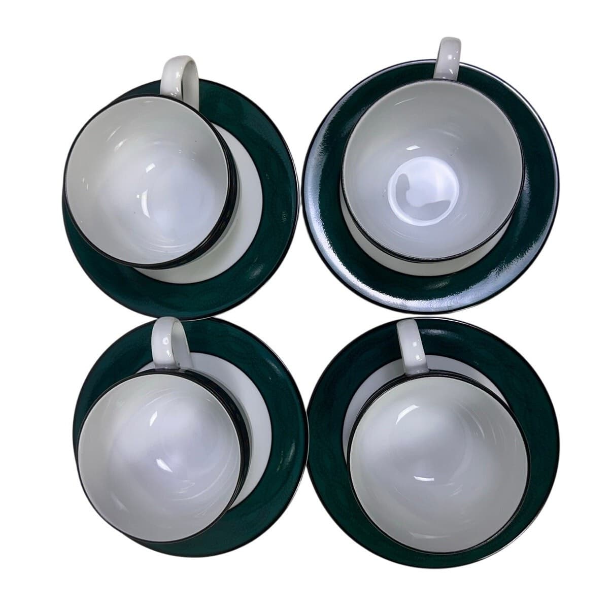 Dansk Portugal Retired 1993-1998 'Quiltings Emerald Braid' Cup & Saucer-Set of 4 - Thumbnail 3