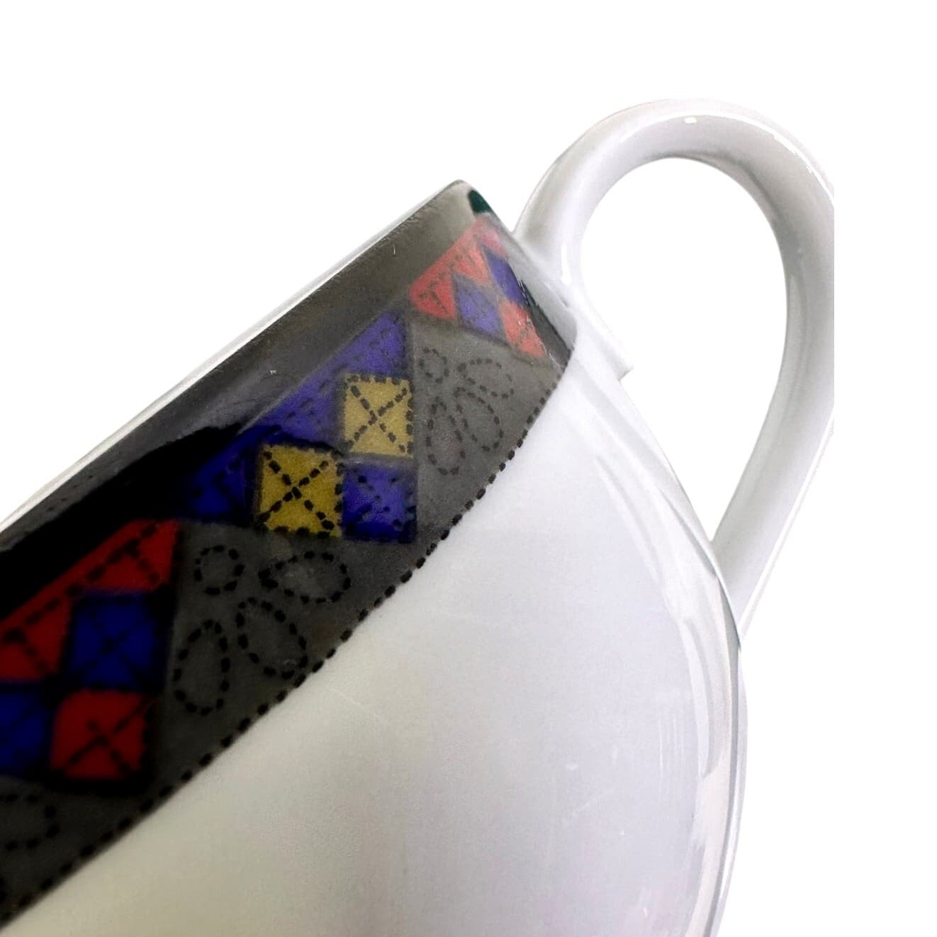 Dansk Portugal Retired 1993-1998 'Quiltings Emerald Braid' Cup & Saucer-Set of 4 - Thumbnail 6