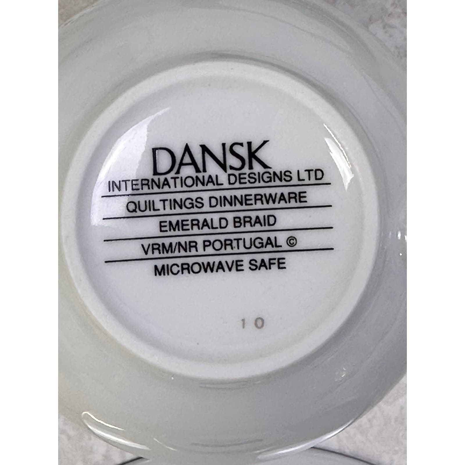 Dansk Portugal Retired 1993-1998 'Quiltings Emerald Braid' Cup & Saucer-Set of 4 - Thumbnail 9