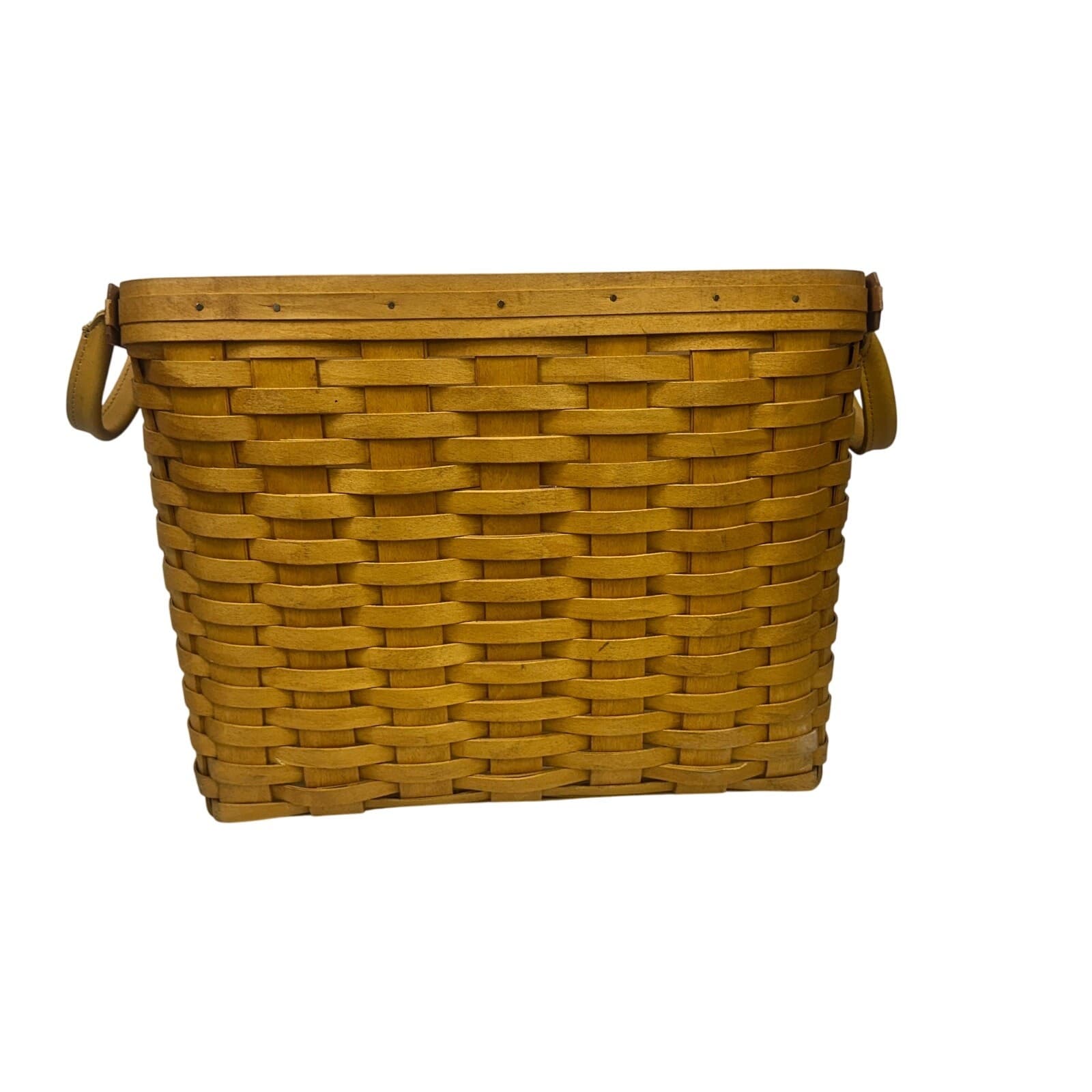Longaberger 2003 Magazine Slant Basket Divider Insert Leather Handles-Excellent - Thumbnail 5