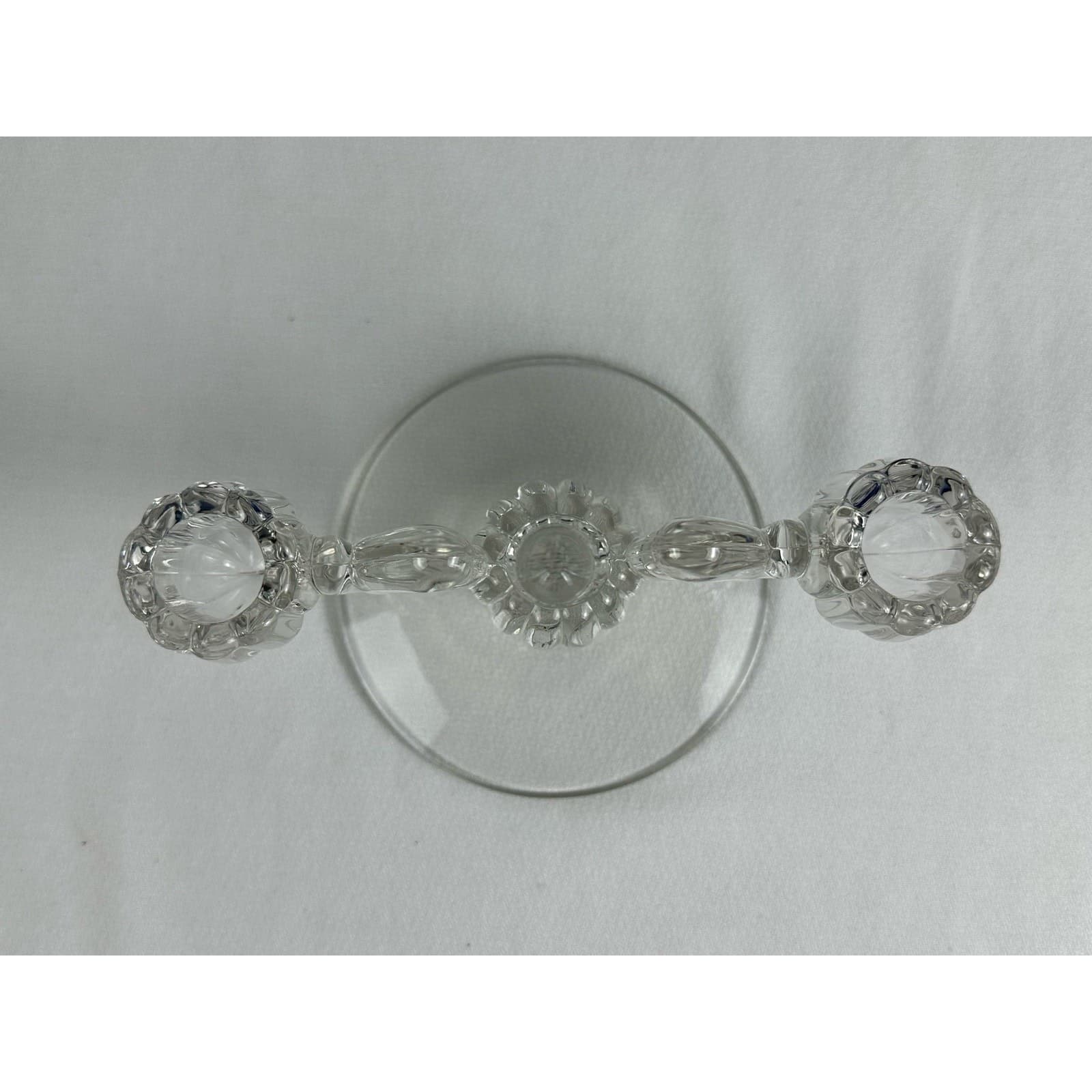 HEISEY Crystolite 4.75" Art Deco 1940s Three Light Taper Candle Holder - Thumbnail 4