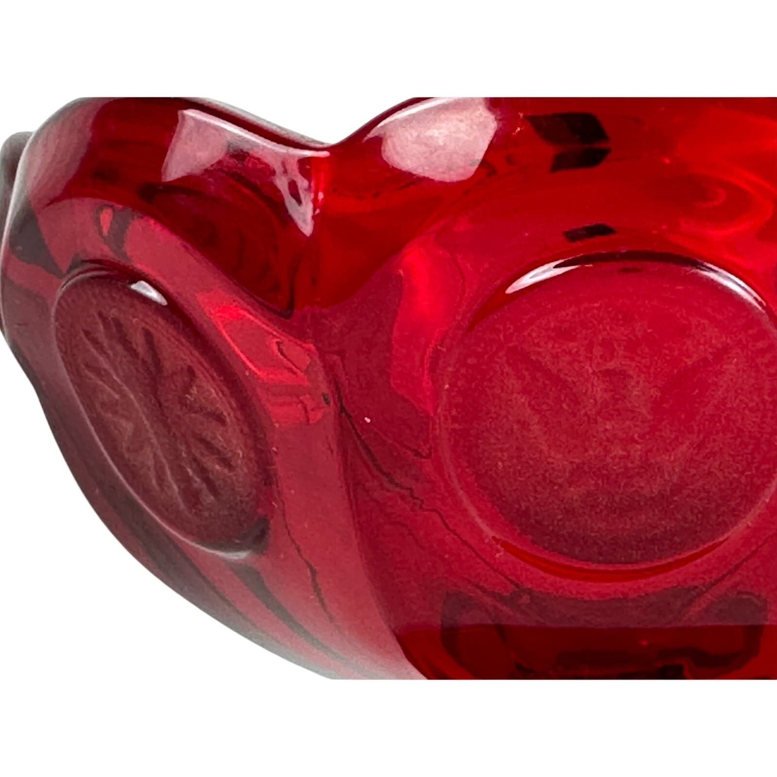 Fostoria Ruby Red Coin Glass Compote Open Jelly Mint Condition - Thumbnail 4