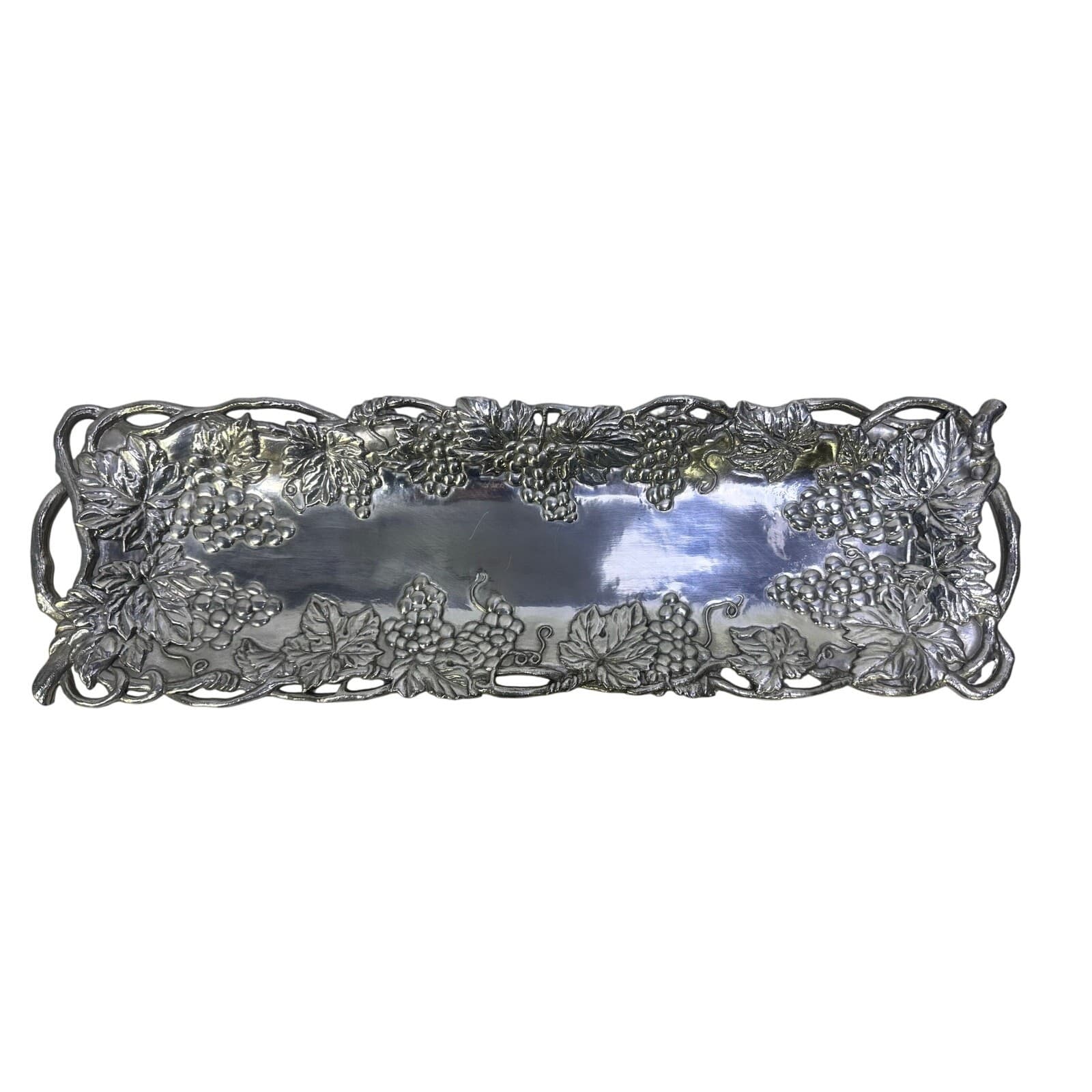 Arthur Court Vintage 1995 Grapevine 19 x 6 Rectangular Handled Serving Tray - Thumbnail 2