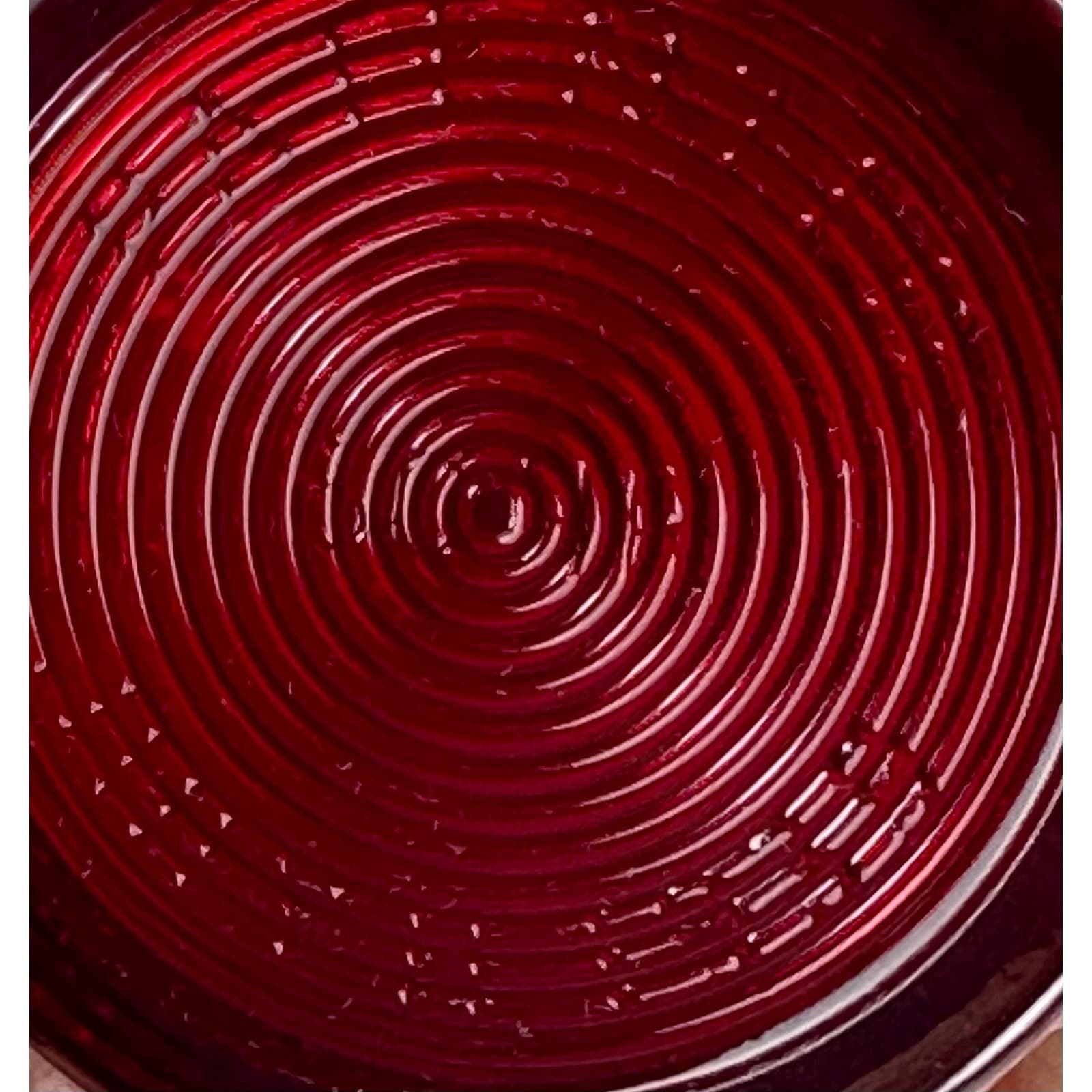 Red Hobnob 4" Beaded Glass Votive 1939 Vintage ￼ - Thumbnail 6