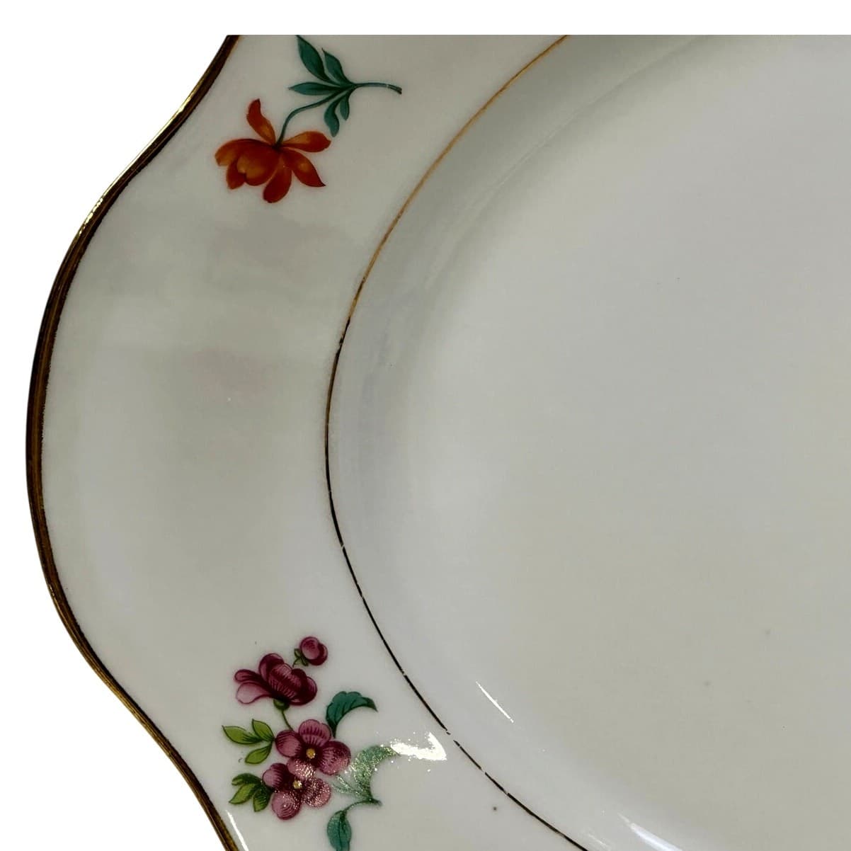AJCO (AJ07) Vintage 1930's Gold Trim Flower Oval 16 x11 Serving Platter - Thumbnail 3