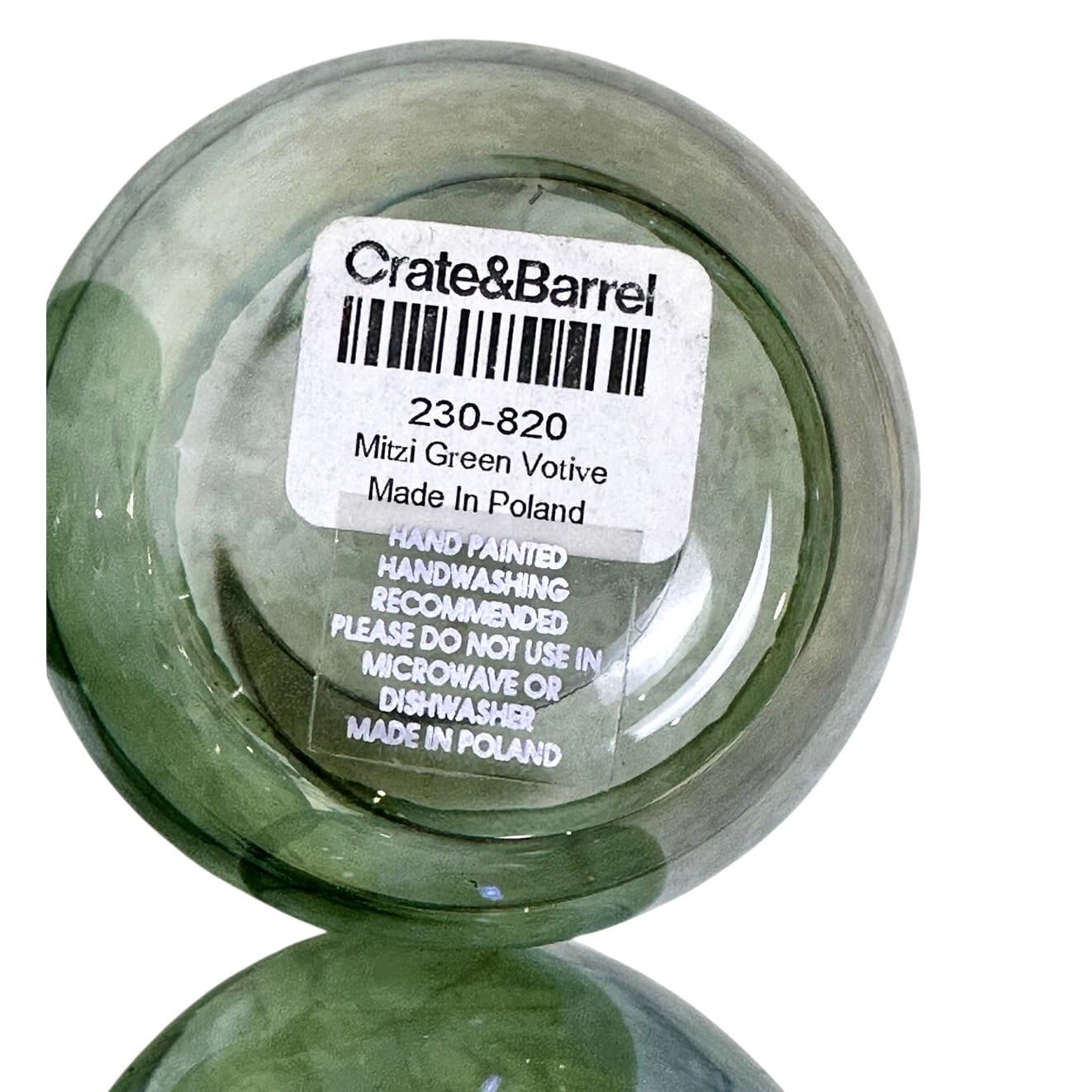 Crate & Barrel Mitzi Iridescent Green Votive Candle Holders Poland-Set of 6 - Thumbnail 4