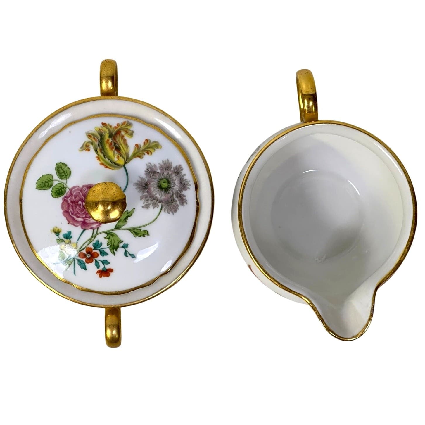 AJCO (AJ07) Vintage 1930's Gold Trim Flower Cream Pitcher/Sugar Bowl w/Lid - Thumbnail 5
