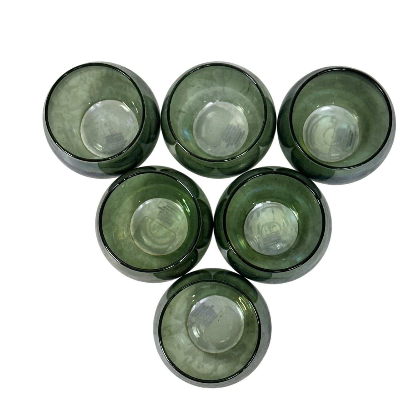 Crate & Barrel Mitzi Iridescent Green Votive Candle Holders Poland-Set of 6 - Thumbnail 2