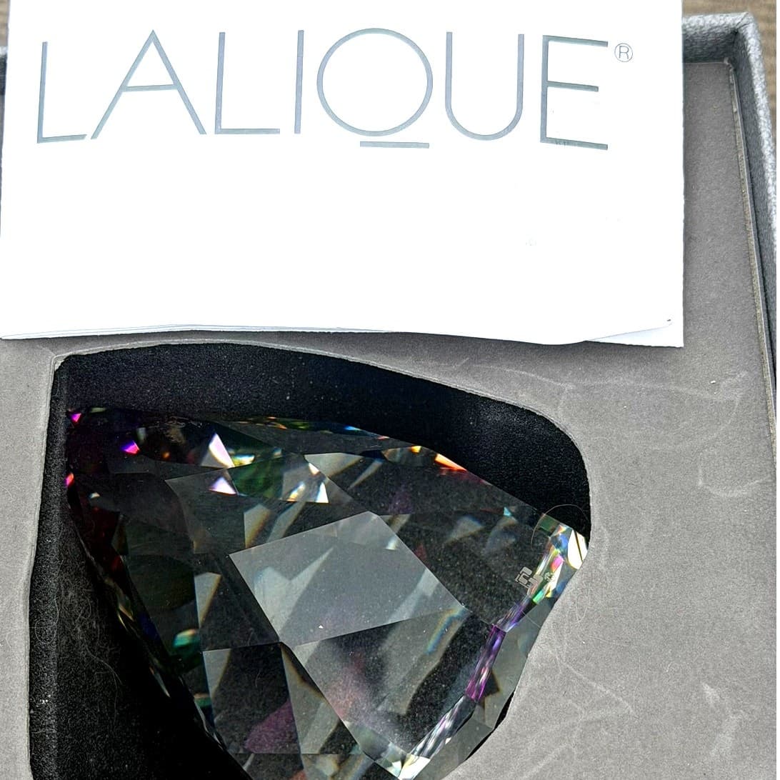 Lalique France Statuette Nu Reve Crystal Sculpture Rainbow Prism Art Glass w/Box - Thumbnail 4