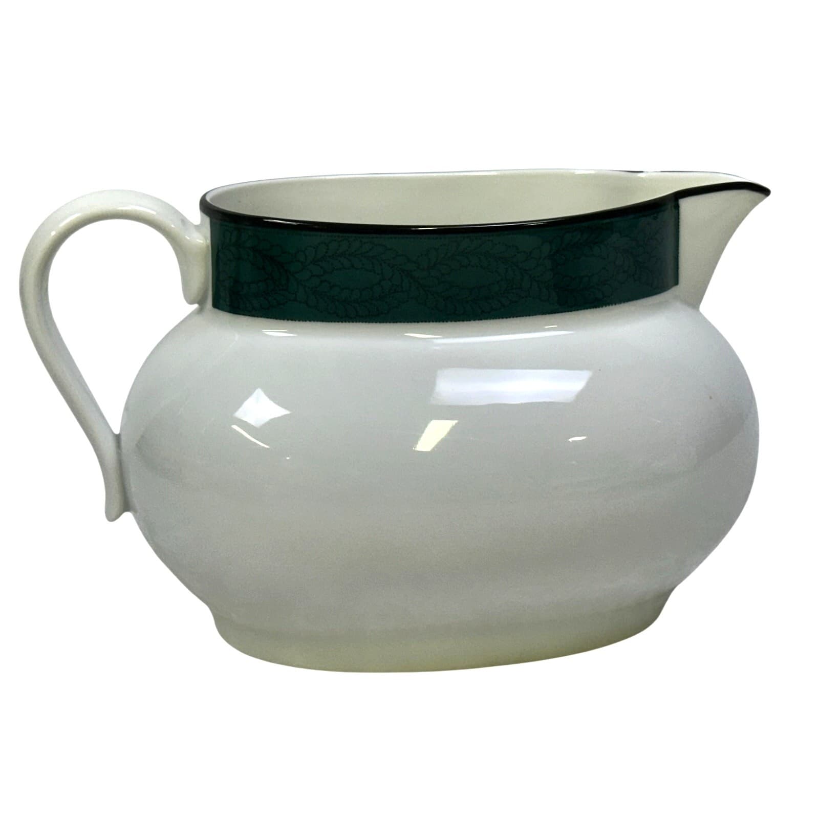 Dansk Portugal Retired 1993-1998 'Quiltings Emerald Braid' Gravy Boat - Thumbnail 3