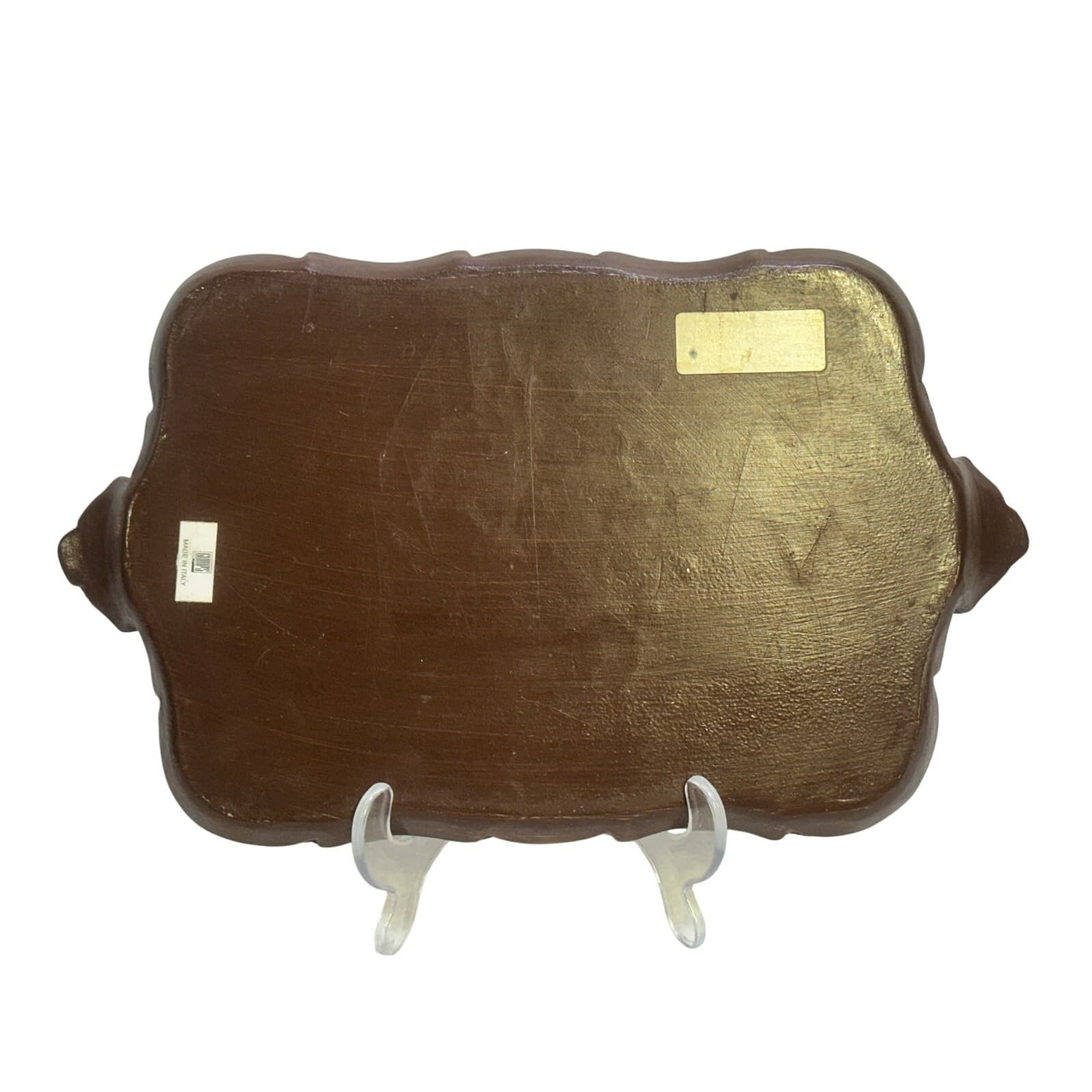 Labrazel Florentine Wooden Hollywood Regency Art Nouveau Tray Made in Italy - Thumbnail 4
